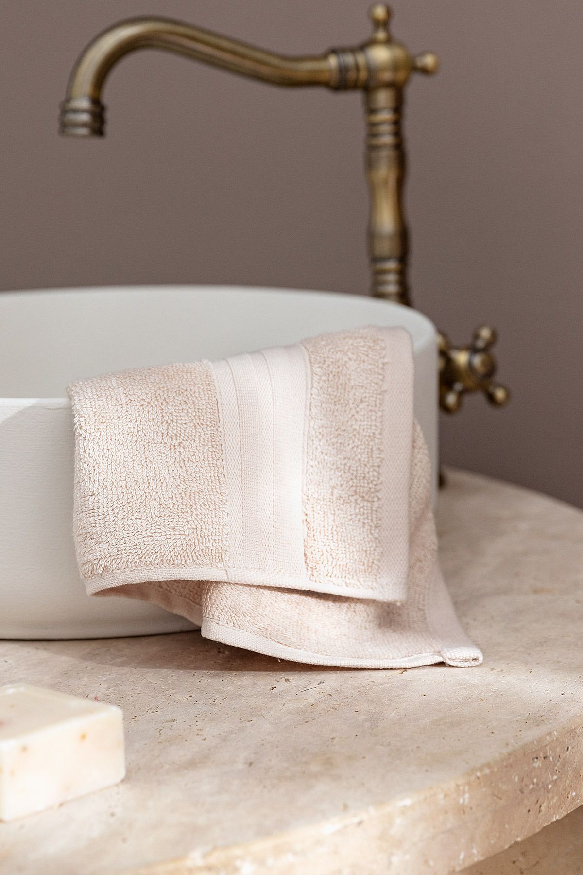 Madame Coco Martha Gesichtshandtuch (tencel:trade_mark:) Beige 50x80 Cm - One Size