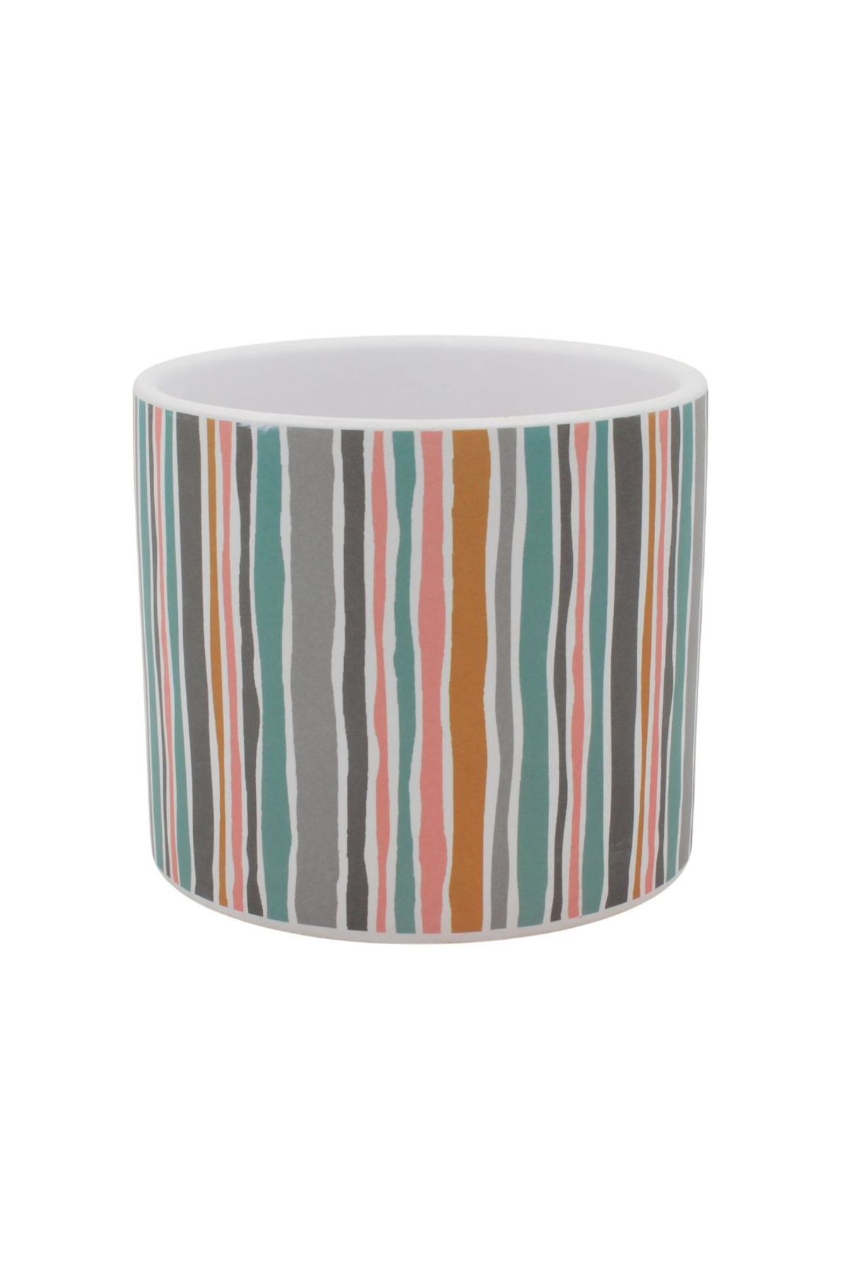 BM GİFT DESİGN Mască Ghiveci, Din Ceramică, Dungulițe Multicolore, 11 Cm - One Size