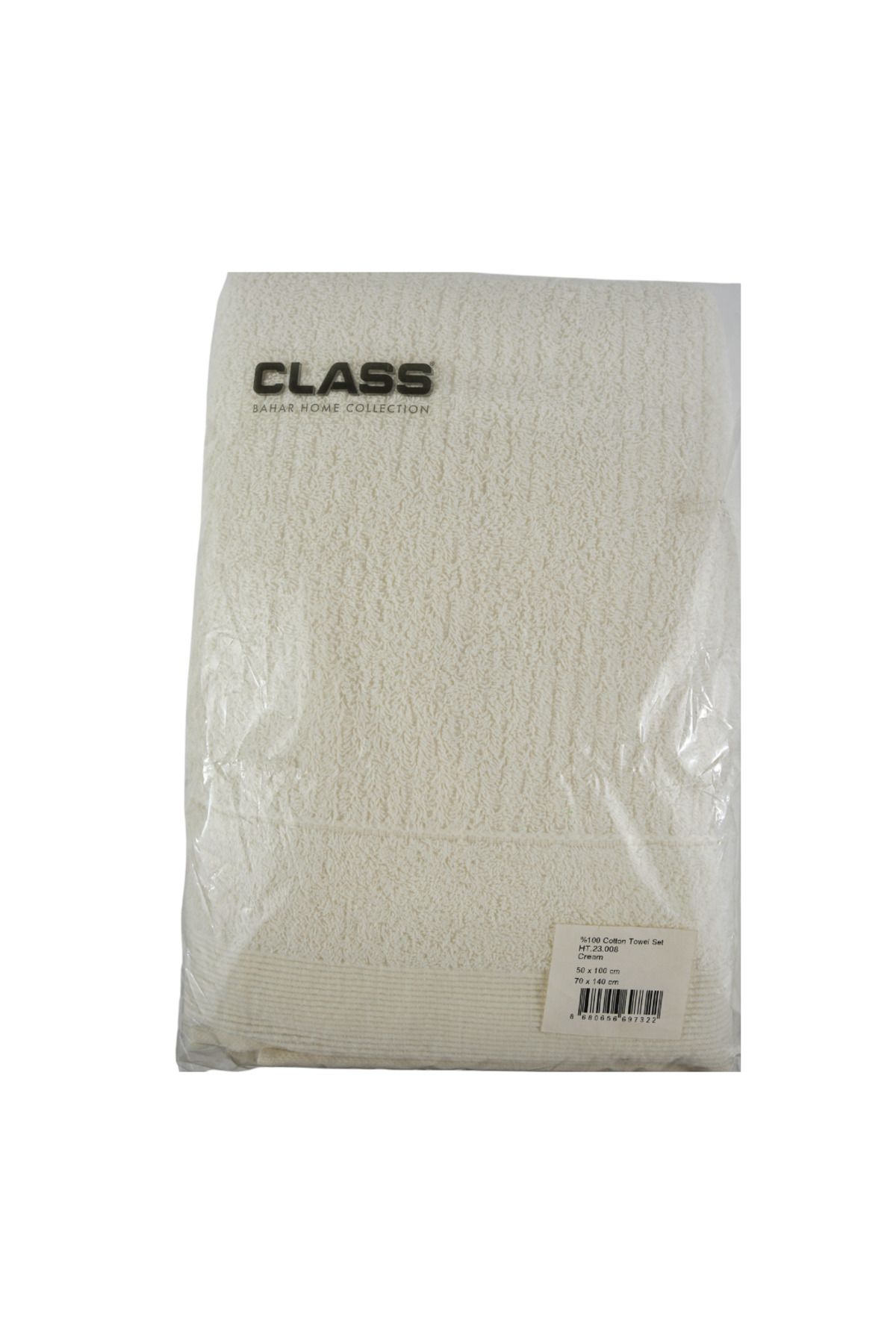Class Home Collection-Set 2 prosoape absorbante, 100% bumbac Jacquard, 500 g/m², 50x100 cm + 70x140 cm, Linos, Crem 5