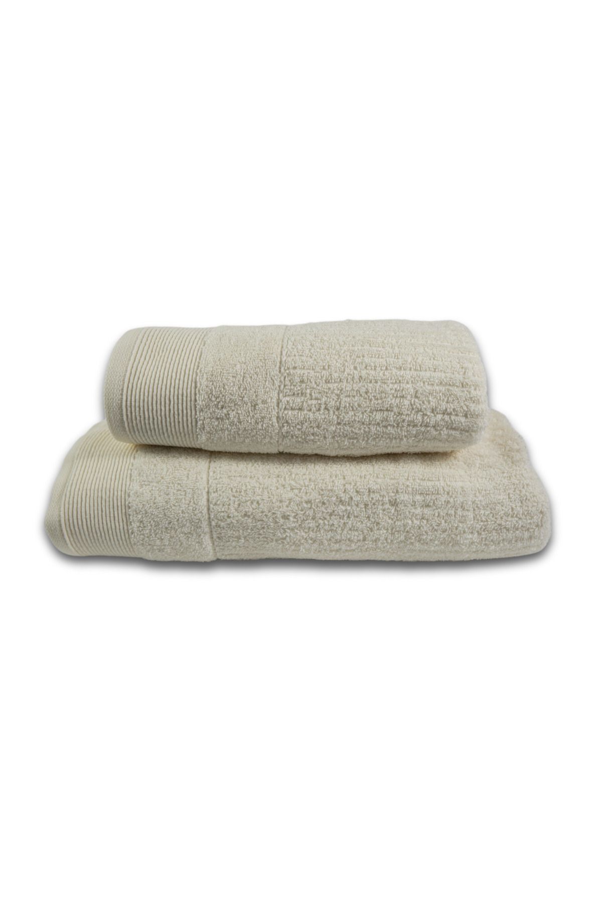 Class Home Collection-Set 2 prosoape absorbante, 100% bumbac Jacquard, 500 g/m², 50x100 cm + 70x140 cm, Linos, Crem 1