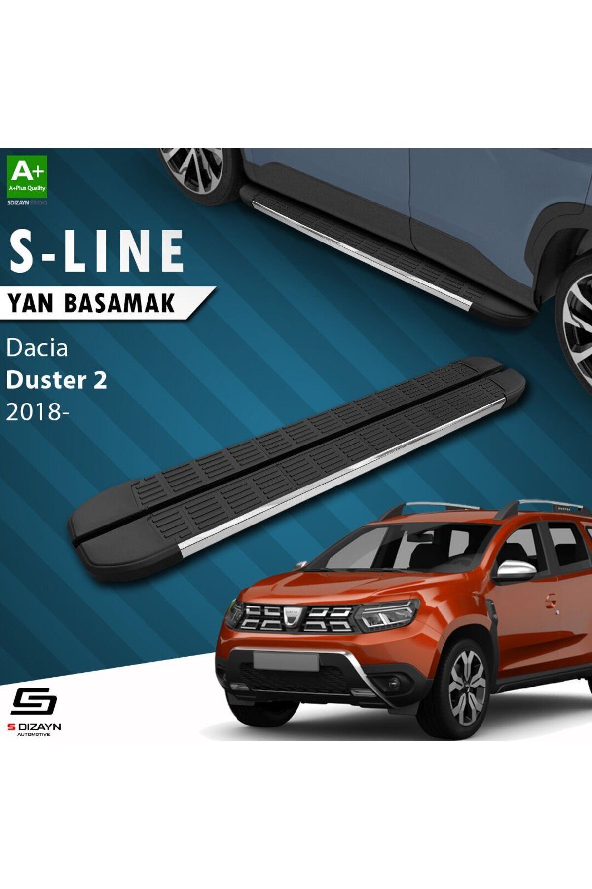 Drs Tuning S-Dizayn Dacia Duster 2 S-Line Krom Yan Basamak 183 Cm 2018-2023 A+ Kalite