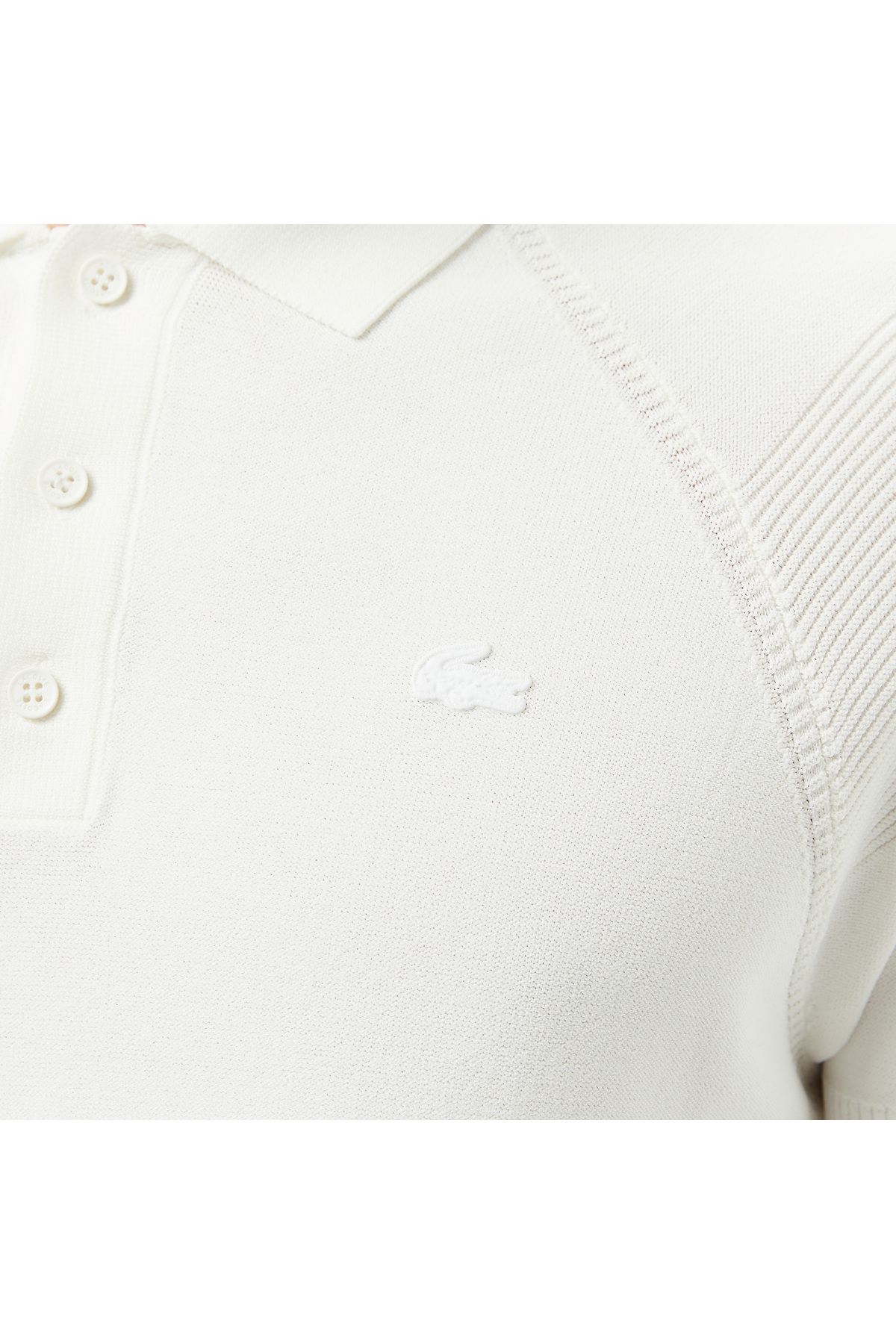 تی شرت یقه پولو مردانه آستین کوتاه یاکا لباس بافتنی سفید Lacoste