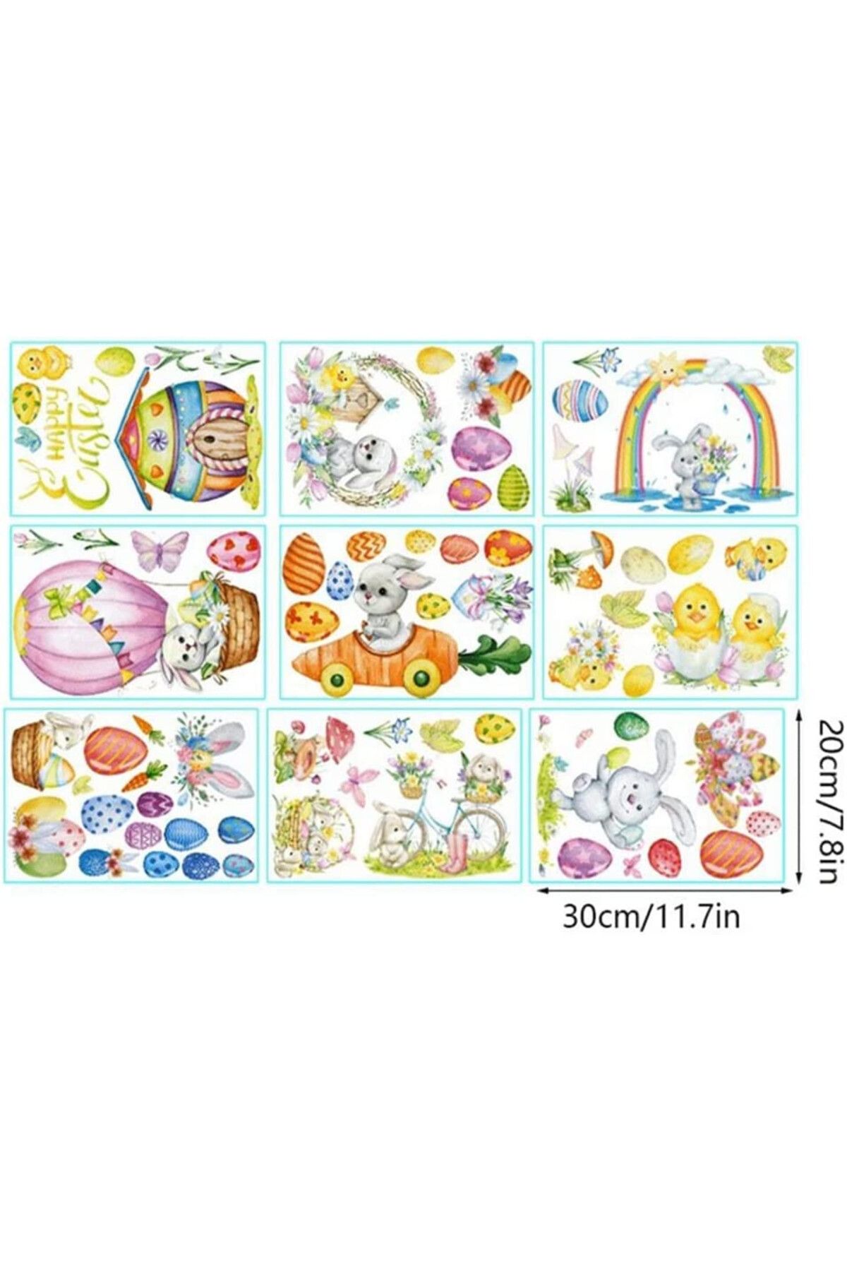 Universal-Set of 9 sheets of Universal window stickers, PVC, multicolor 6
