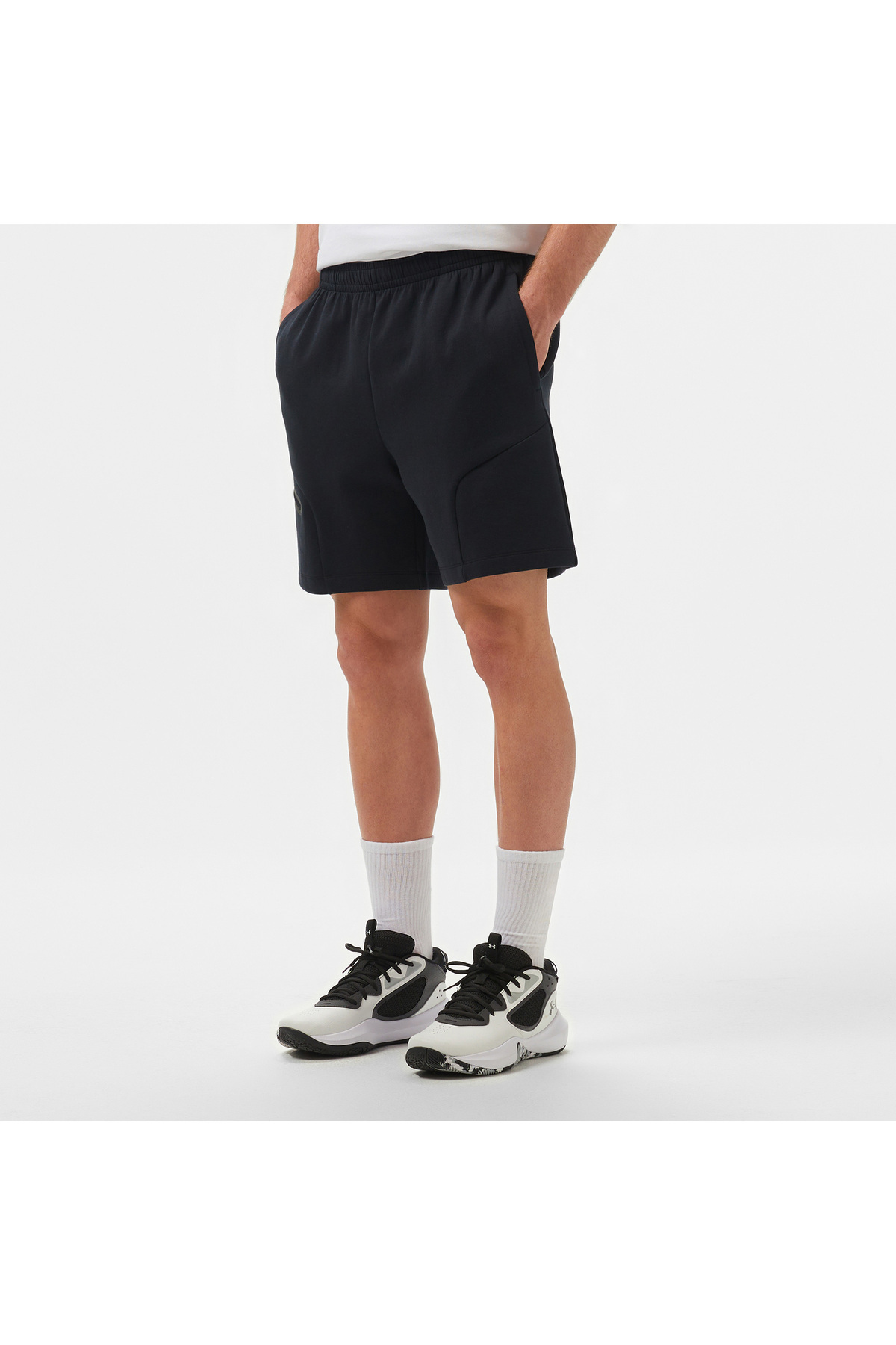 Under Armour-Ανδρικό μαύρο σορτς Unstoppable Fleece 3