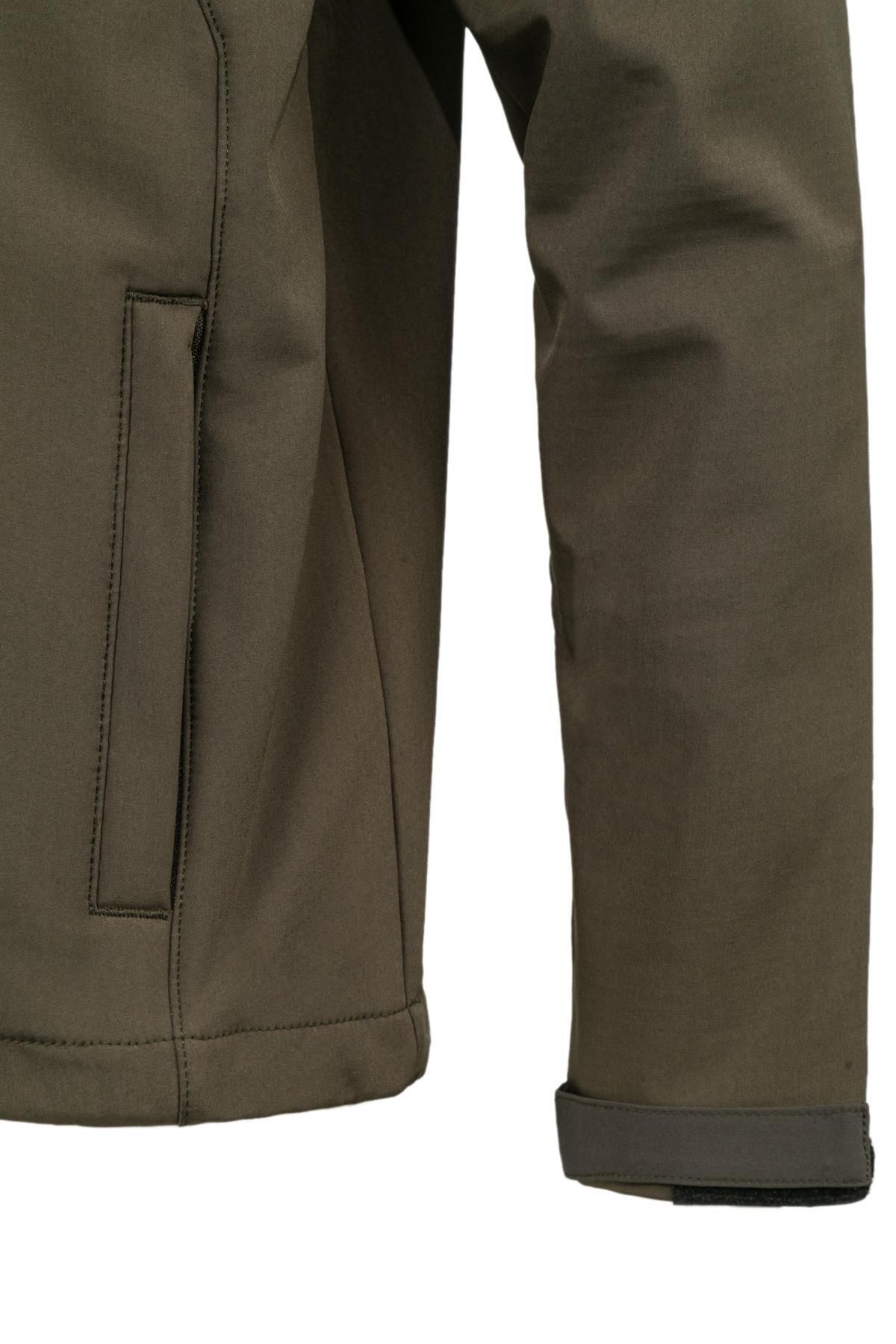 2AS-Men's Softshell Checkered Jacket Khaki Samuel Model 4