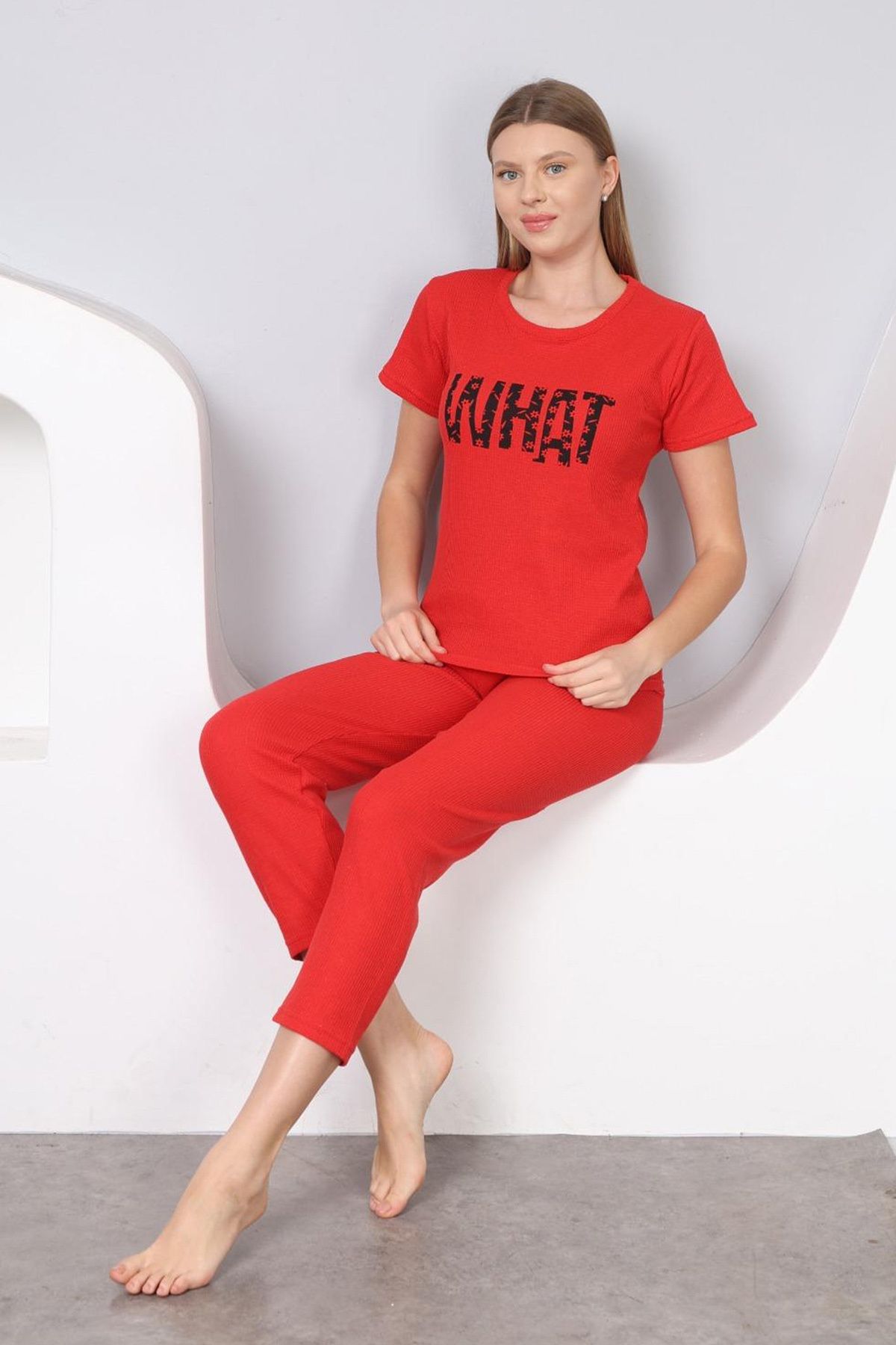 DPARİS-Printed Ribbed Pajama Set 3
