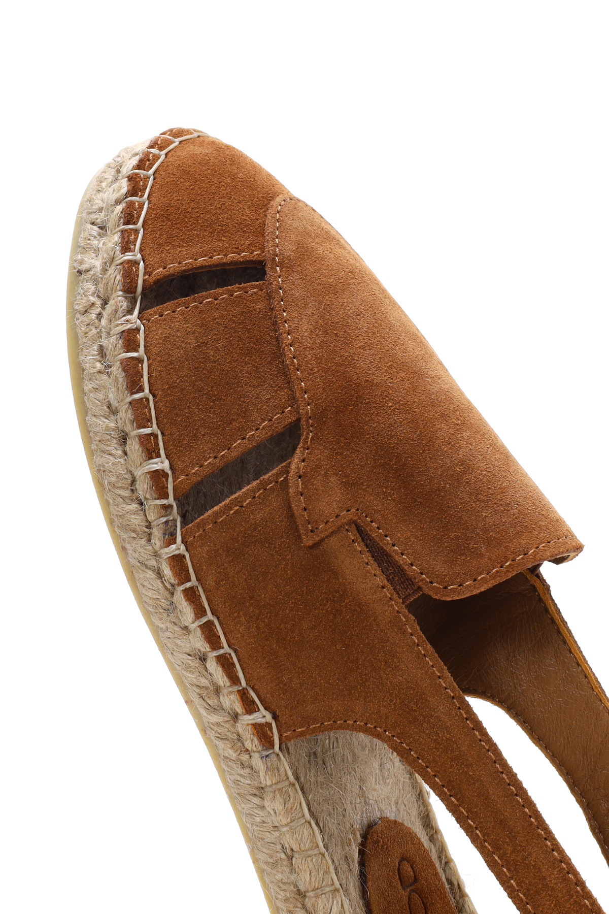 Derimod-Espadrile de damă din piele intoarsa maro - 24sfd 205110 7