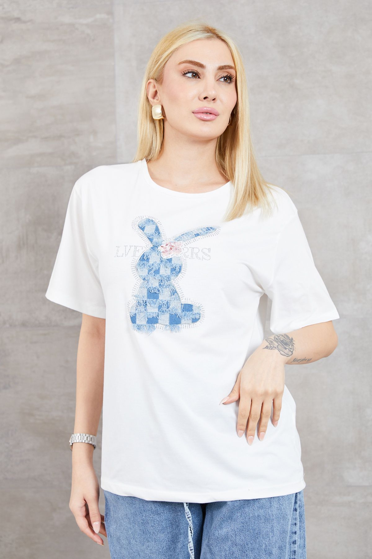 DPARİS-Stoned Rabbit Printed T-Shirt 4