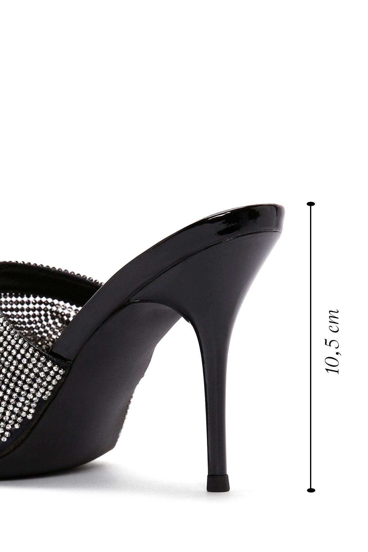 Derimod-Black Stone Detailed Thin Heeled Women's Slippers - 24SFE4515TS 2