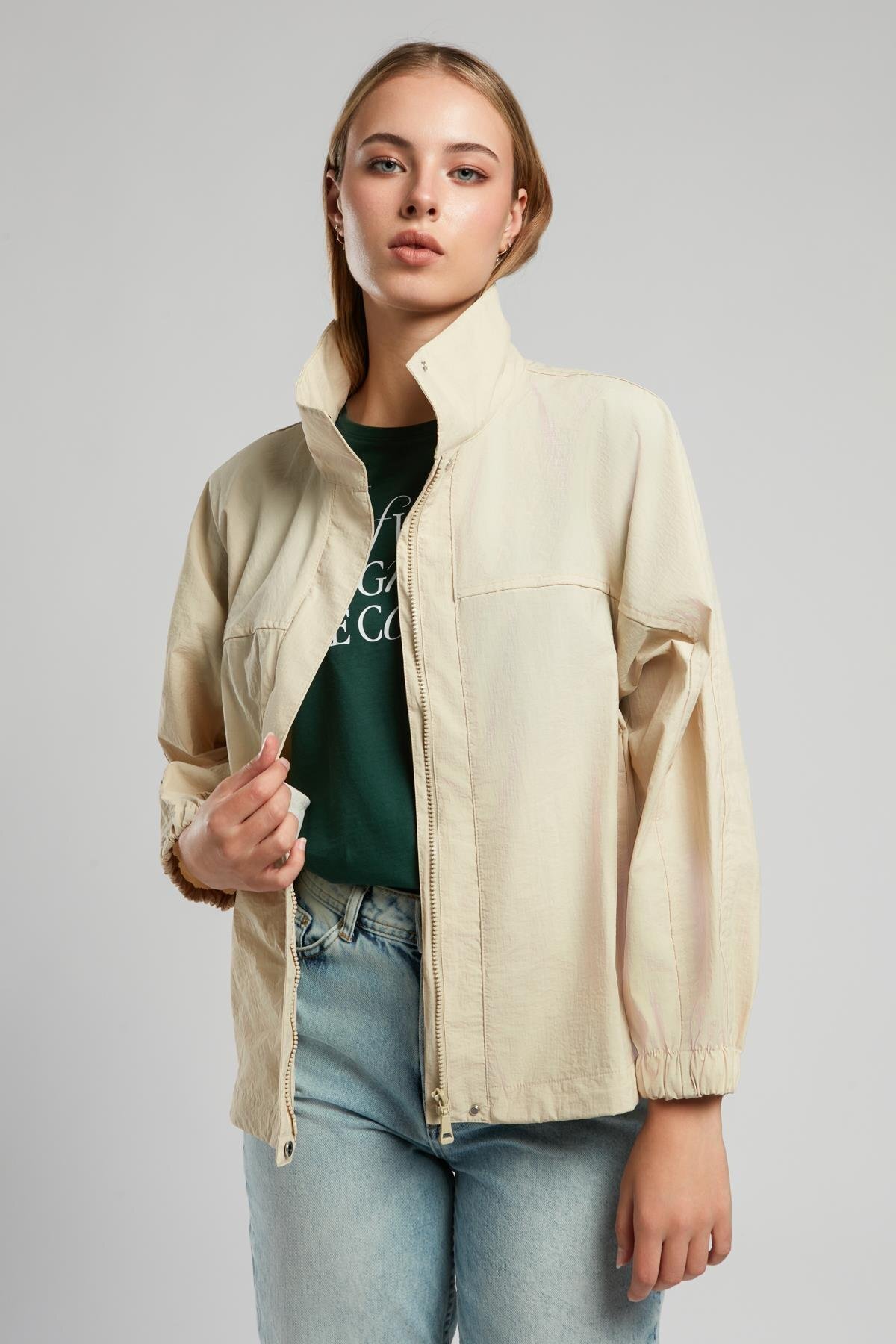 Lee Cooper Linette Kadın Yağmurluk Ekru görsel 2