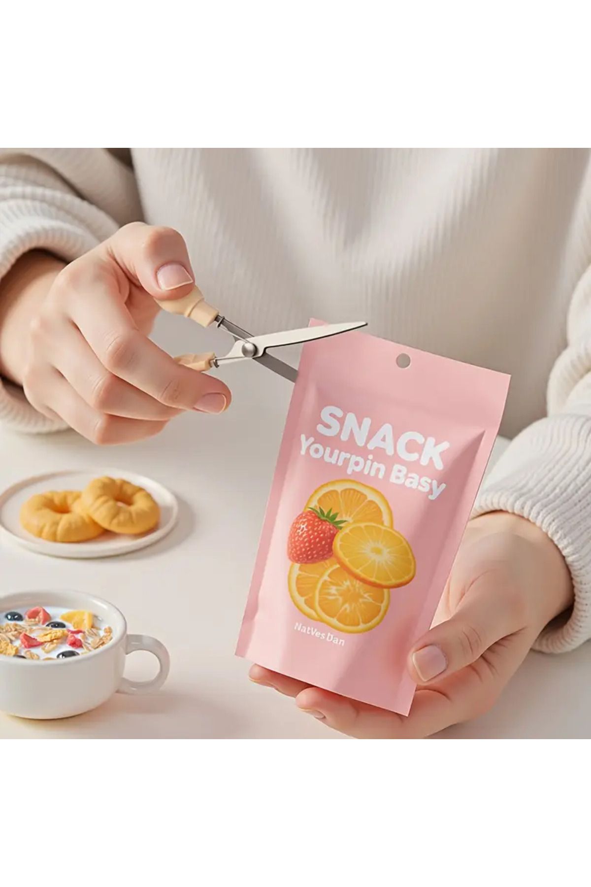 BABUN-1 Pcs Stainless Steel Capybara Paw with Cover Portable Mini Scissors School Scissors Envelope Package Opener 4