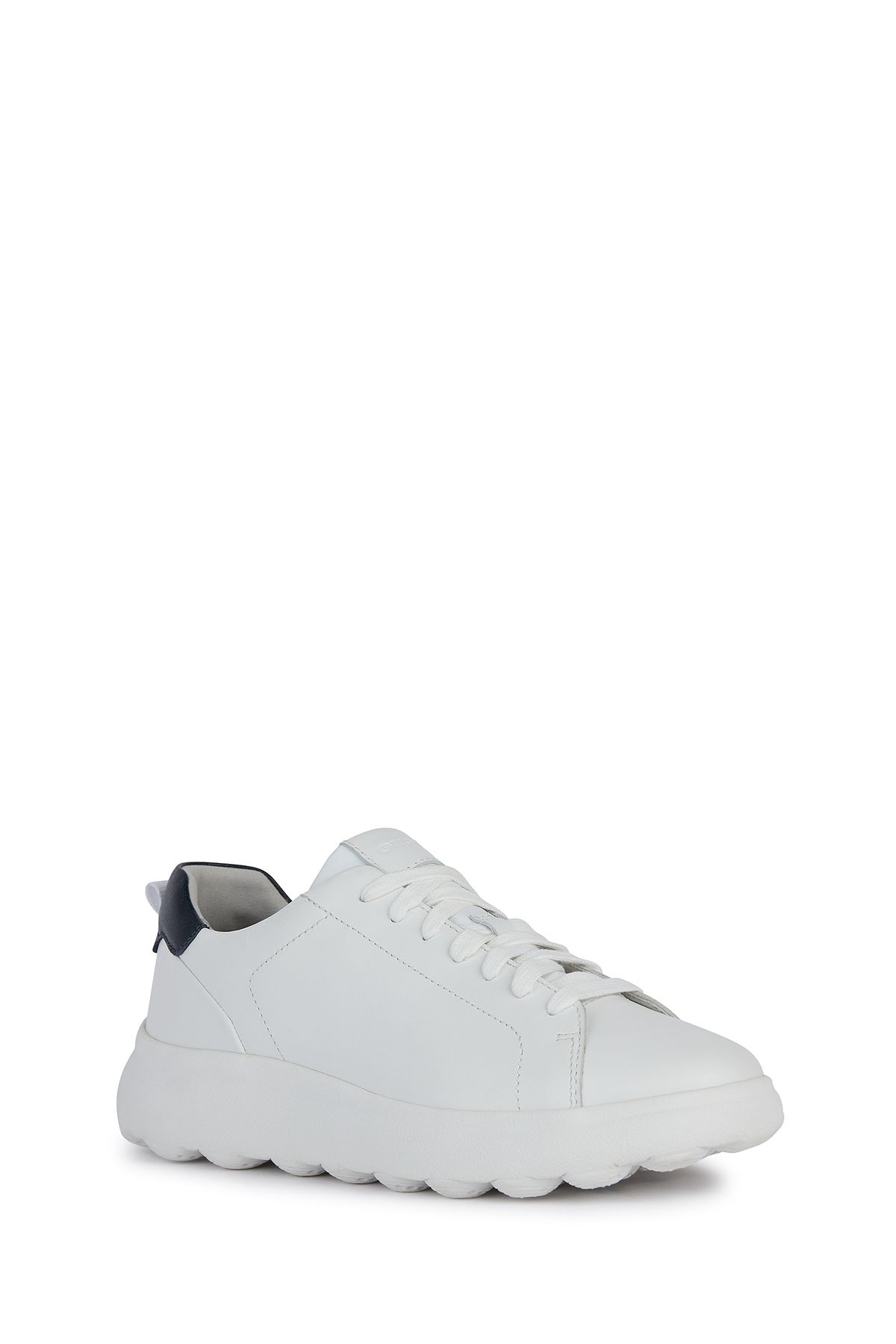 Geox-White Spherica EC4.1 - Lace-Up Leather Sports Sneaker U45FUA00043C1000 3