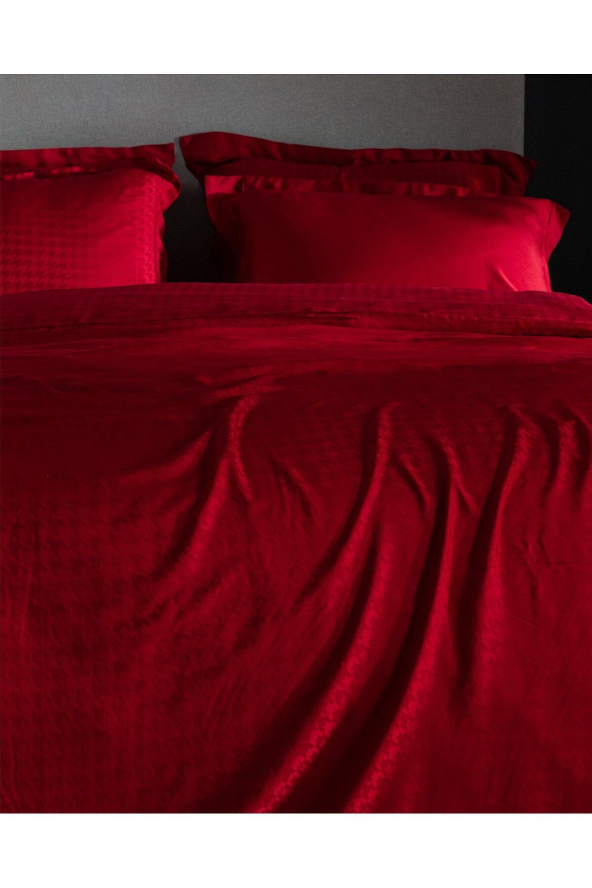 Madame Coco-Lune Doppel-Bettbezug-Set aus Bambus-Satin, Rot 3