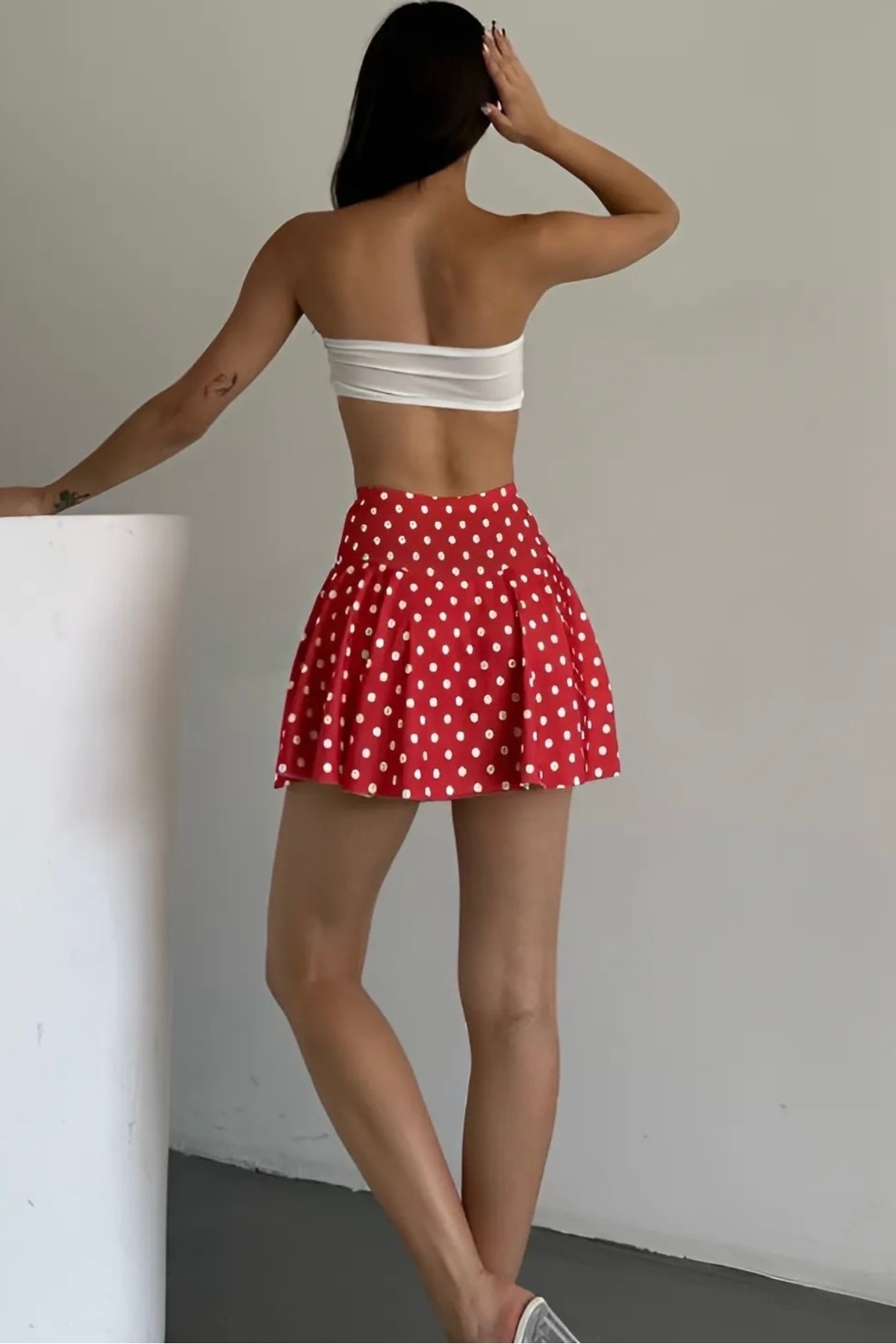 02Lady Fashion-Women's Polka Dot High Waist Shorts Skirt – Stylish and Comfortable Skirt Model 4