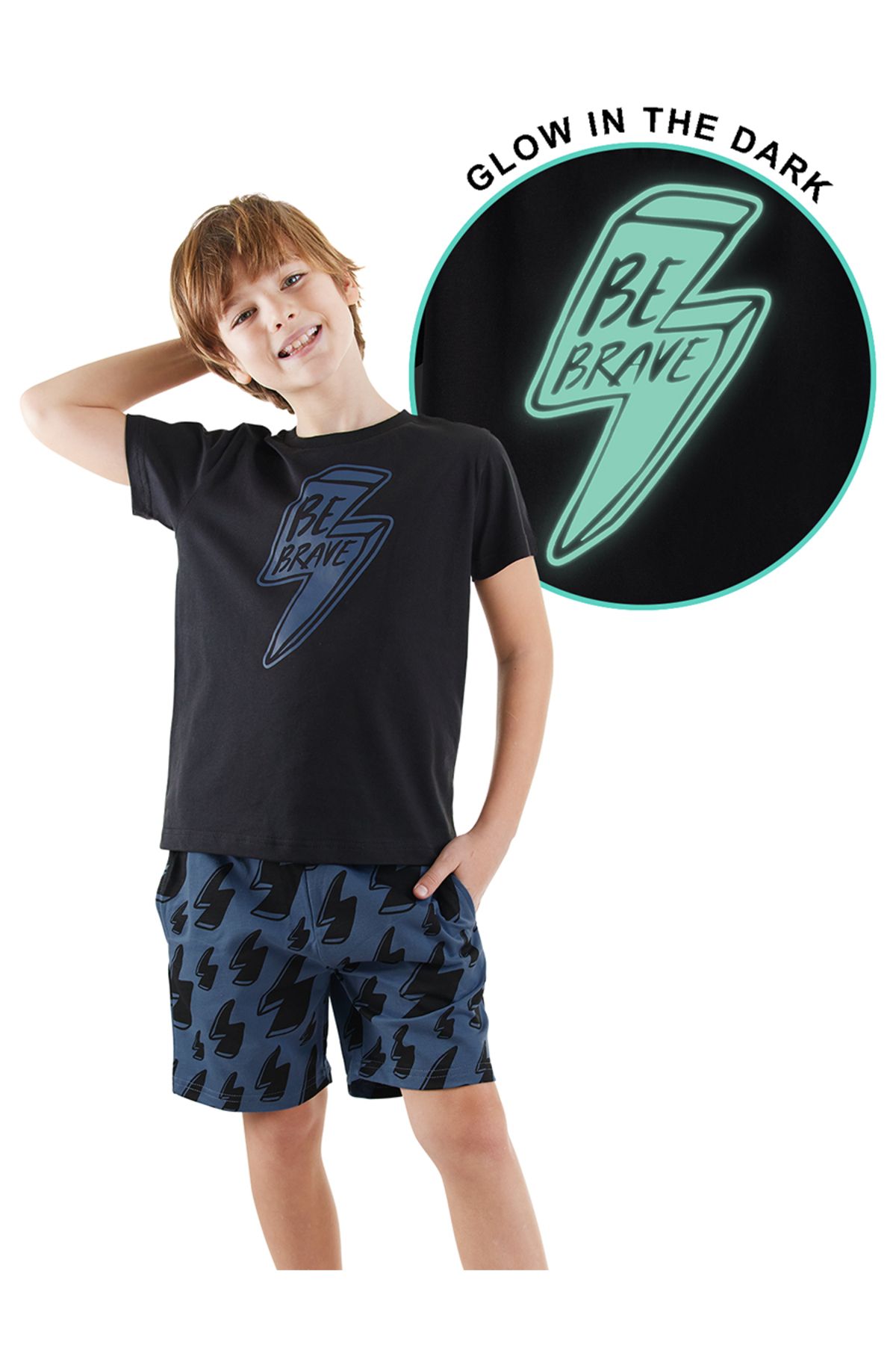 Denokids Şimşek Erkek Çocuk T-shirt Şort Takım