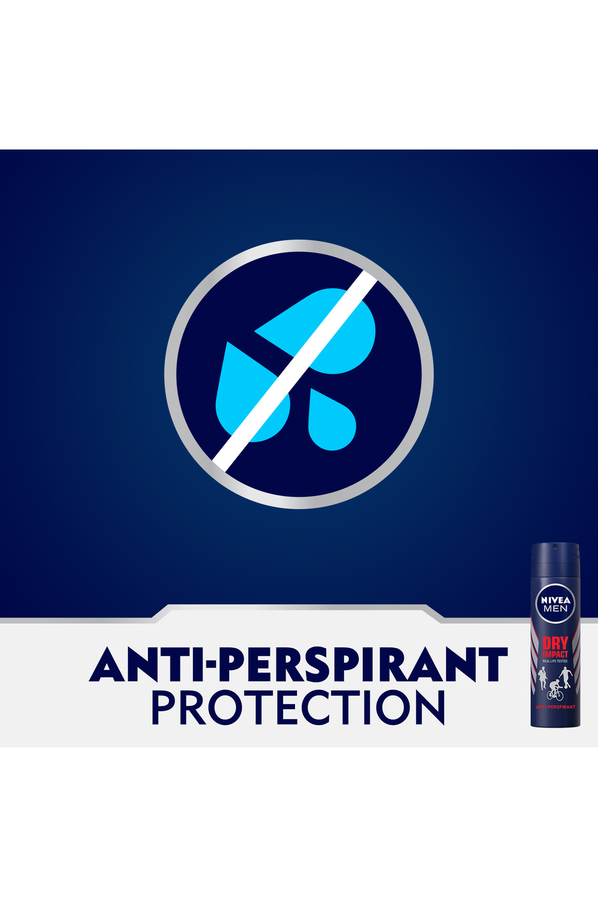 NIVEA-MEN Dry Impact, Antiperspirant for Men, Spray 150ml, Pack of 3 3