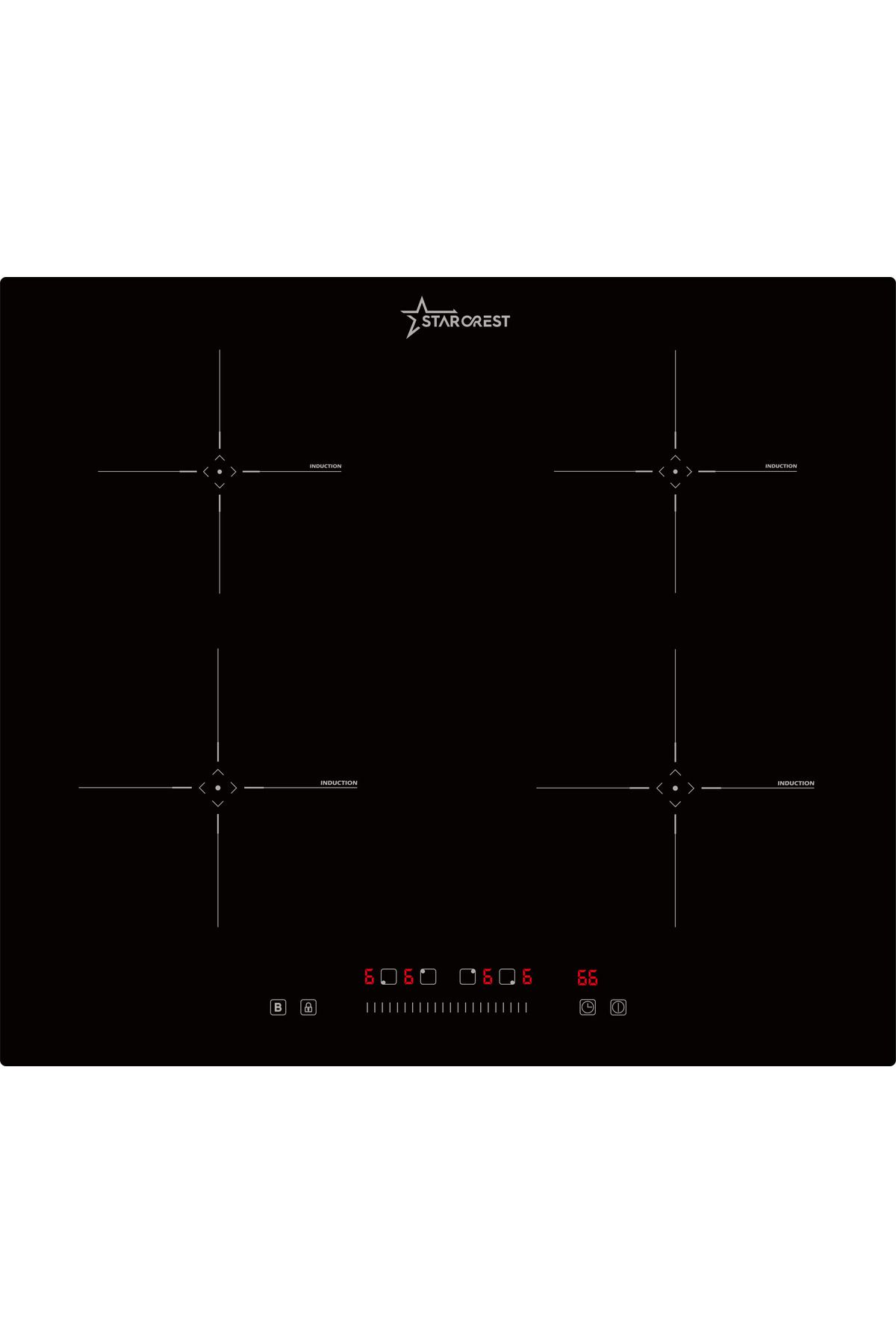 STARCREST-Built-in hob STARCREST SIH-6060, Induction, 4 Cooking Zones, Touch Control, Booster, Timer 1