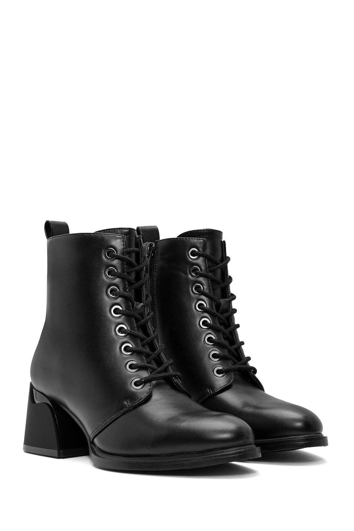 Derimod-Cizme negre de damă cu fermoar cu toc gros 24WFE 402818 5