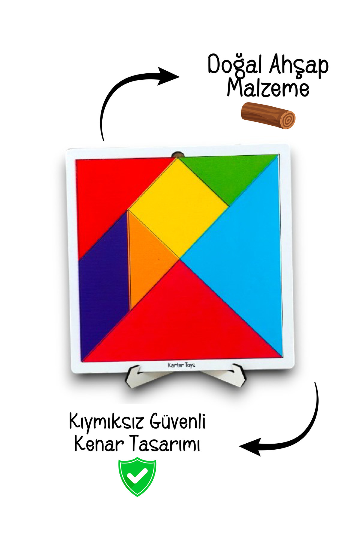 Karter İnovasyon Tangram, Mega Boy Ahşap Tangram, 7 Parça Ahşap Zeka ve Strateji Oyunu, fotoğrafı 5 (önizleme)