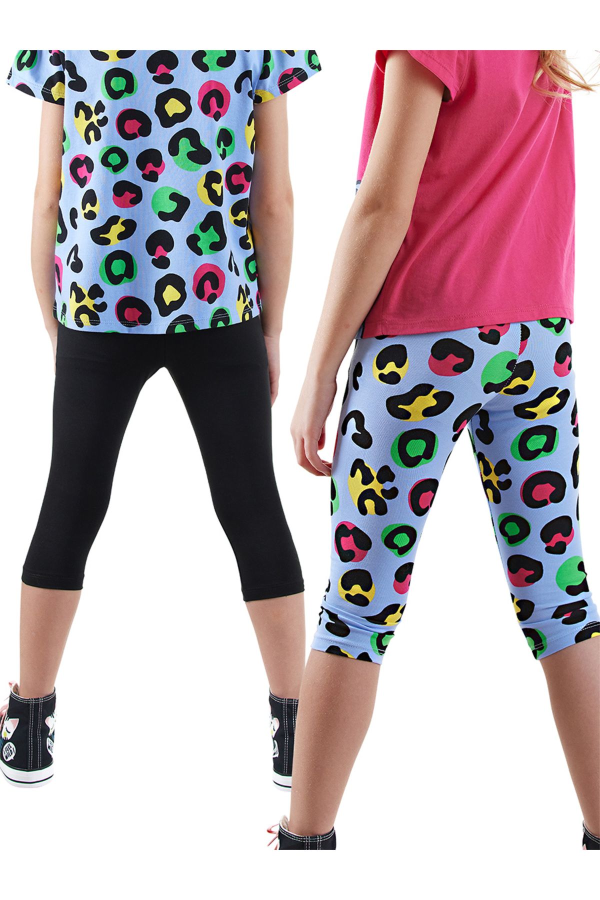 Denokids-Schwarze Leoparden-2-teilige Strumpfhose für Mädchen 2