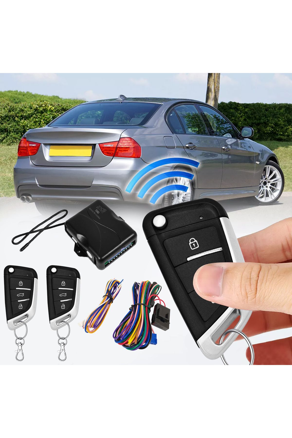 3XR-Universal Car Keyless Entry System with Trunk Release, 2 Remote Fobs, Central Locking, Car Finder 6