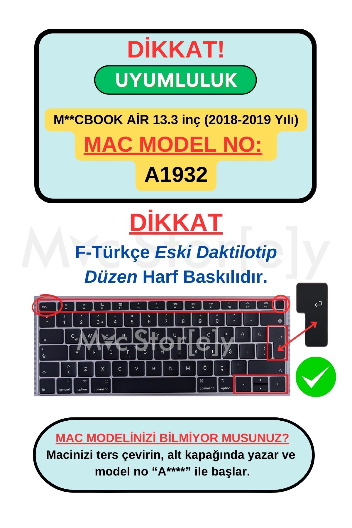 Mcstorey-F Keyboard MacBook Air M1 13Inch Case with Touchid Typewritten Letter Printed Compatible with A2337 A2179 A1932 2