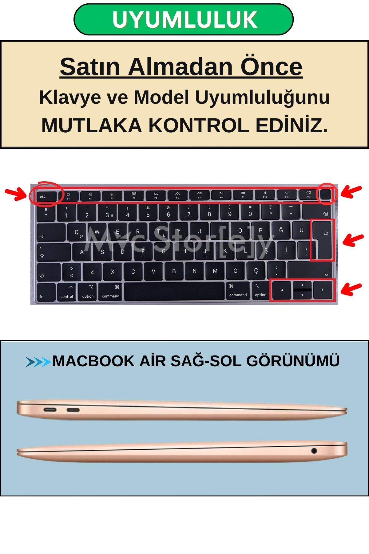 Mcstorey-F Keyboard MacBook Air M1 13Inch Case with Touchid Typewritten Letter Printed Compatible with A2337 A2179 A1932 3