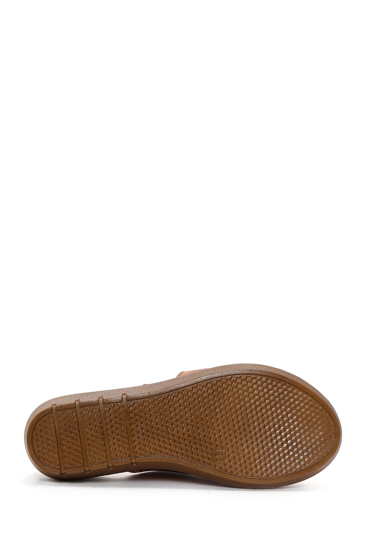 Derimod-Women's Tan Wedge Heeled Leather Comfort Slippers 25Sfd 320218 4