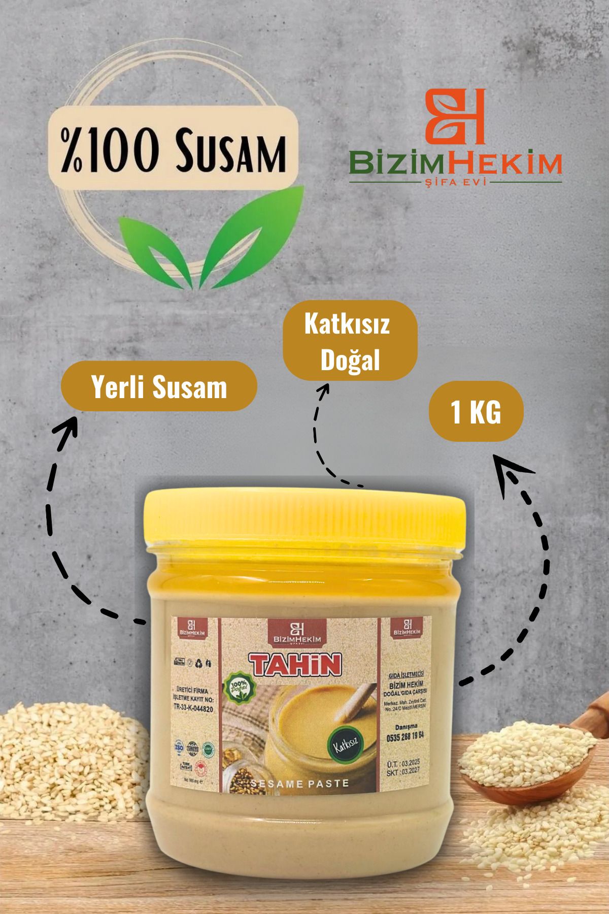 BİZİMHEKİM %100 Yerli Susam Tahini Doğal Katkısız
