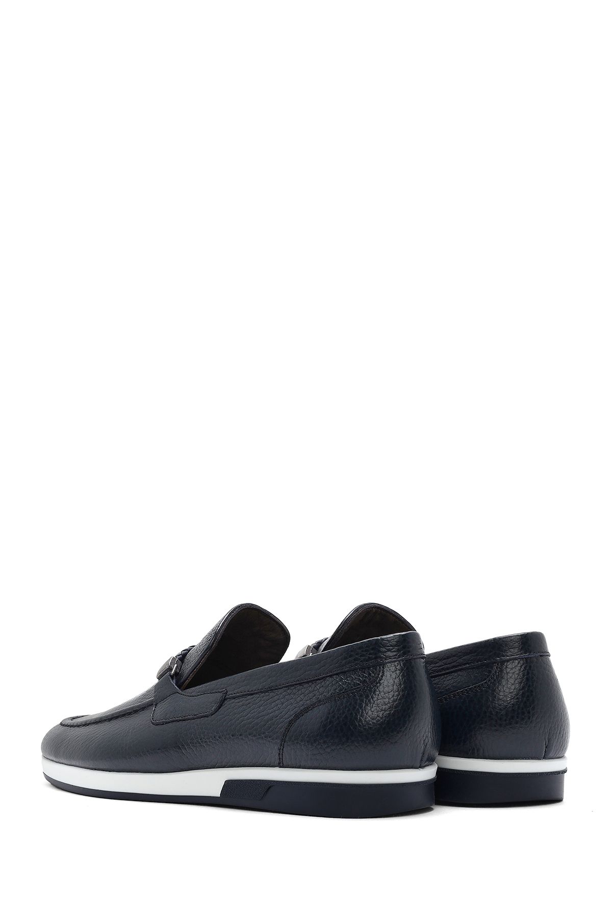 Derimod-Men's Navy Blue Leather Casual Loafer 25Sfd6006Ft 5