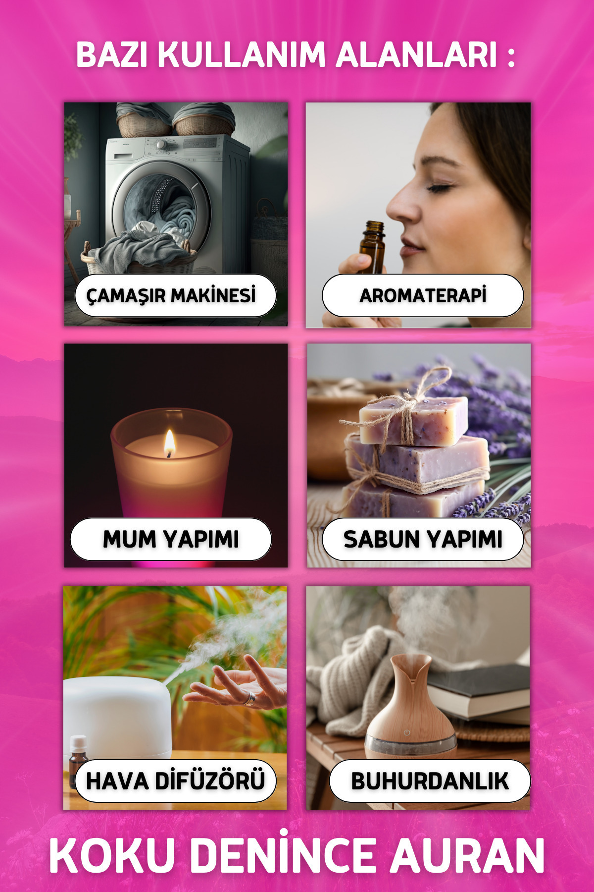 AURAN Bebek Kokusu Esansiyel Uçucu Koku Yağı Difüzör Esansı Buhurdanlık Yağı Aromaterapi Yağı 100ml fotoğrafı 4 (önizleme)