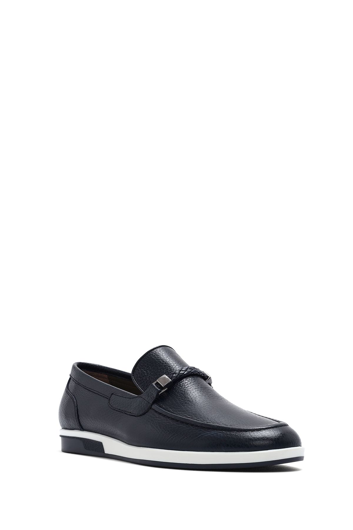 Derimod-Men's Navy Blue Leather Casual Loafer 25Sfd6006Ft 6