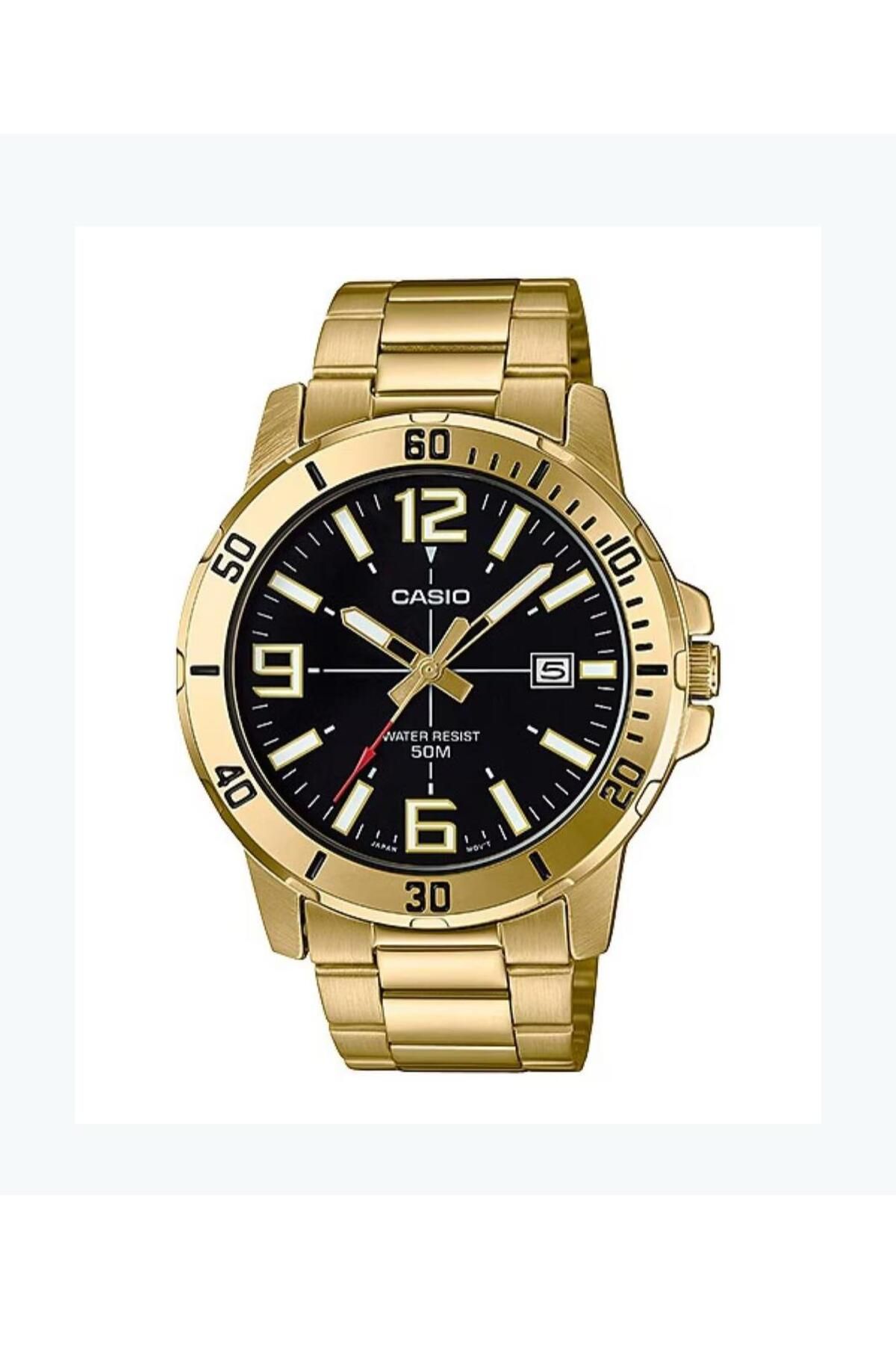 Casio-Casio Enticer Analog Watch MTP-VD01G-1BV - 45 mm - Gold for Men 1