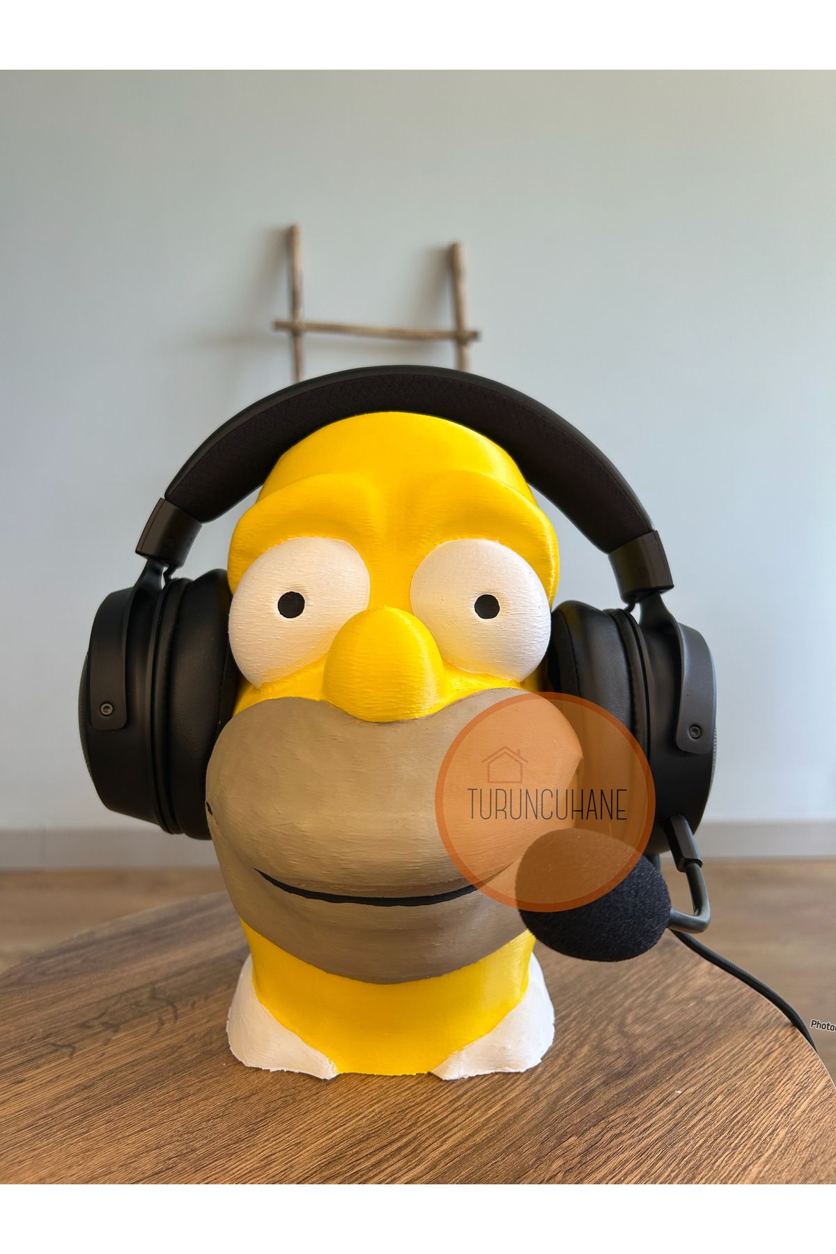 TURUNCUHANE Homer Simpson Kulaklık Standı Dizi Simpsonlar Hediyelik Dekor Gamer Kulaklık