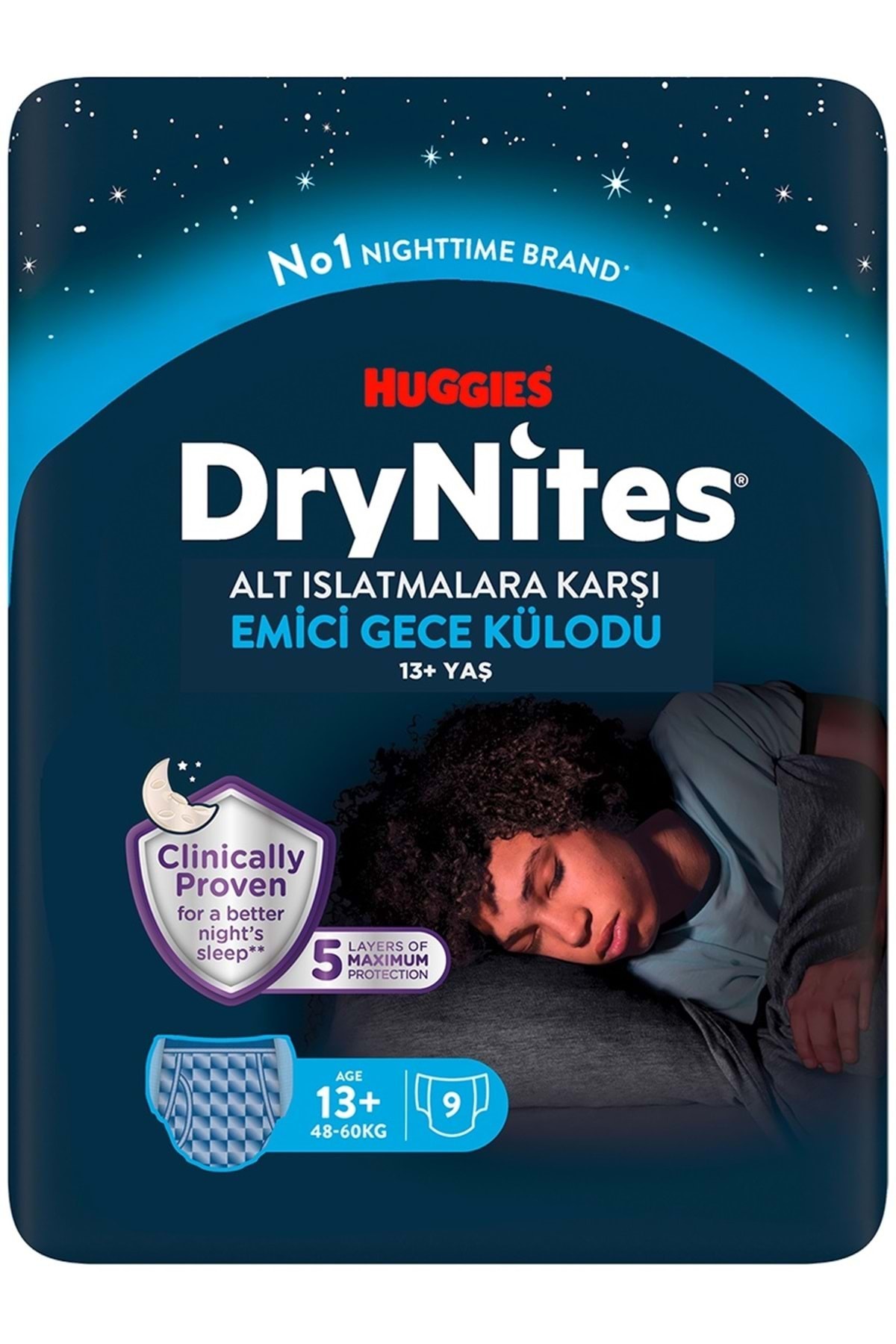 DryNites Emici Gece Külodu/külot Bez Erkek 13 Yaş (48-60KG) X Large 27 Adet (3PK*9) fotoğrafı 2 (önizleme)