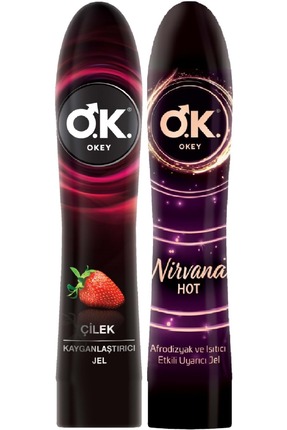 Okey Kayganlaştırıcı Jel 100ml Karma (ÇİLEKLİ/NİRVANA HOT) (2 Lİ SET)
