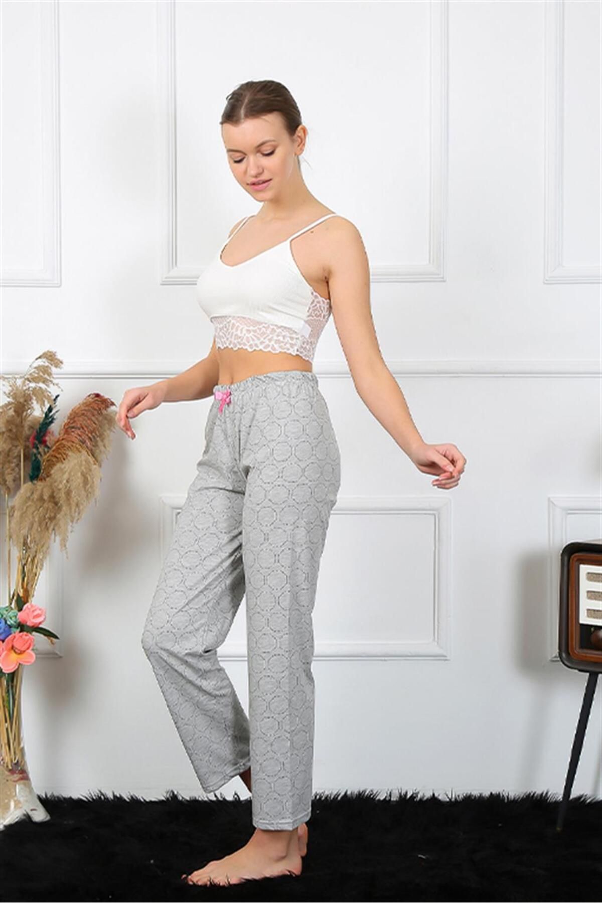 COXO Fashion`S Moda Çizgi Women's Cotton Bottom Pajamas 27457
