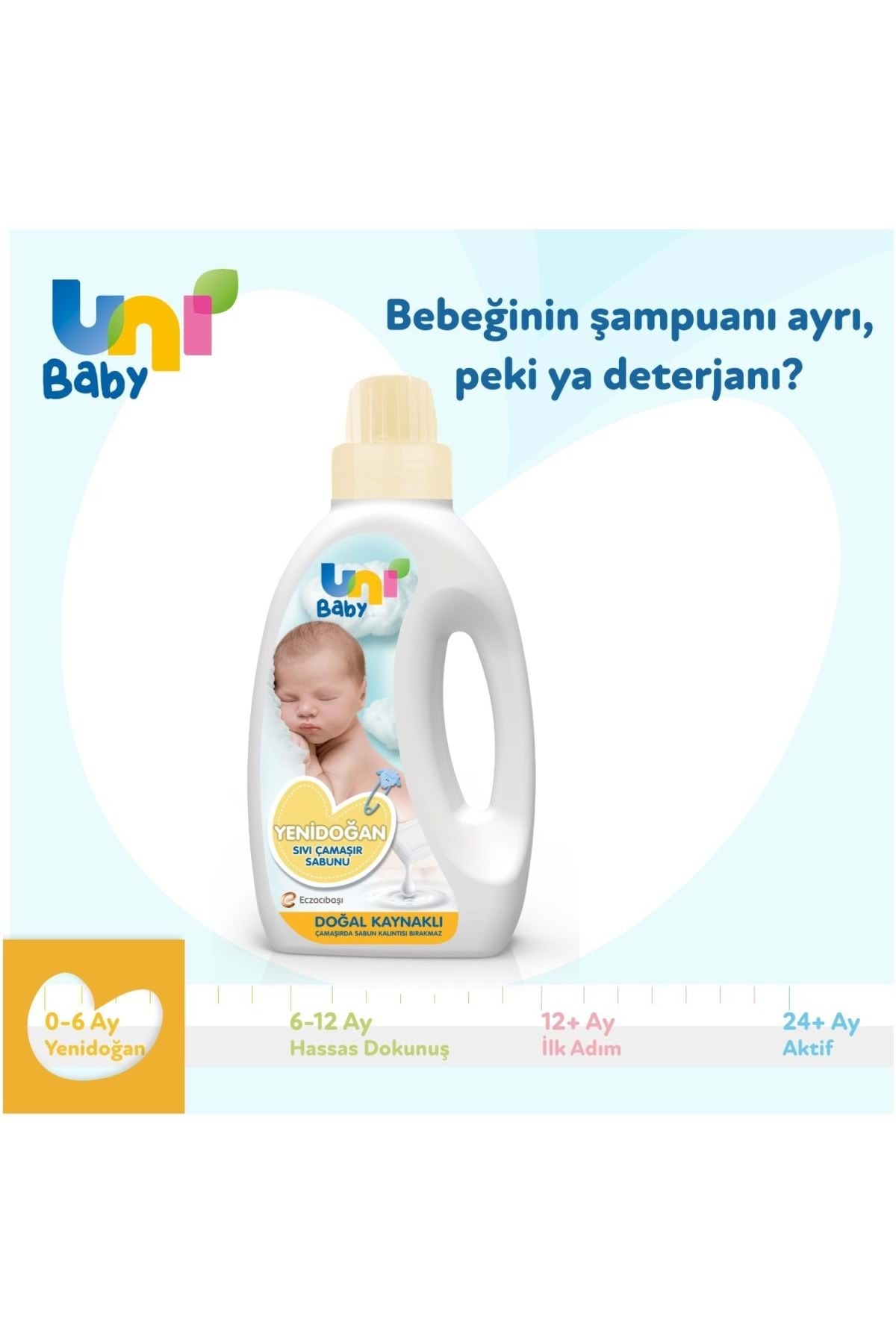 Uni Baby Yeni Doğan Çamaşır Deterjanı/sabunu 1500ml (SARI) (6 LI SET) fotoğrafı 4 (önizleme)