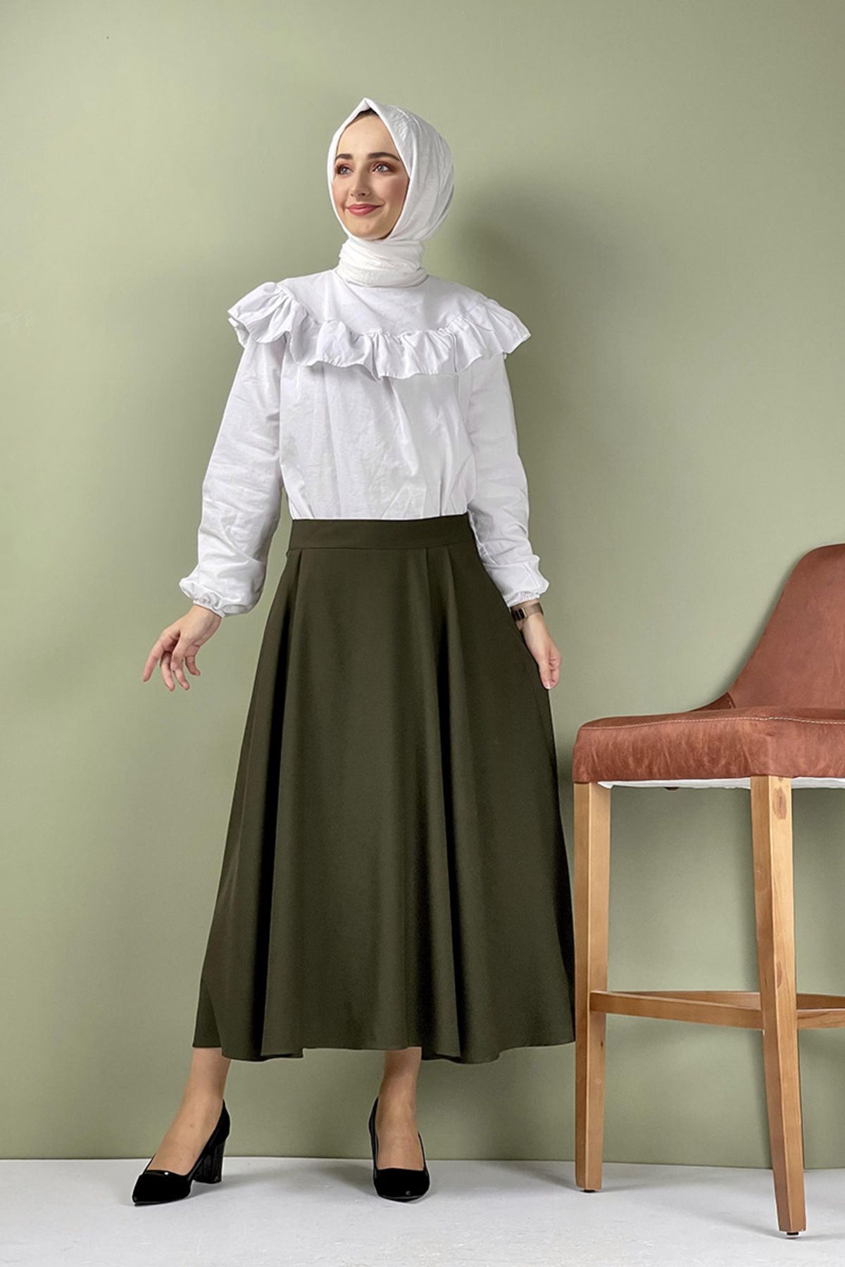 COXO Fashion`S Moda Çizgi Etek