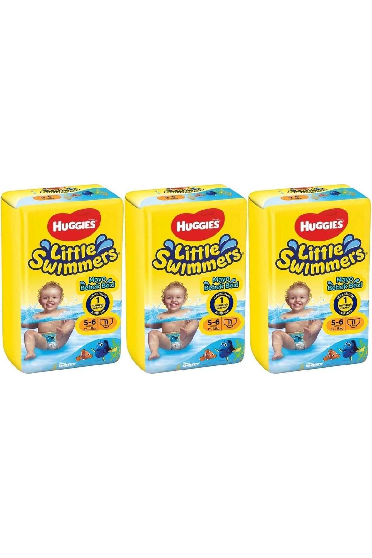 Huggies-Little Swimmers Swimsuit Baby Diaper - Kg:5-6 (12-18kg) - 33 Pieces (3Pk*11) 1