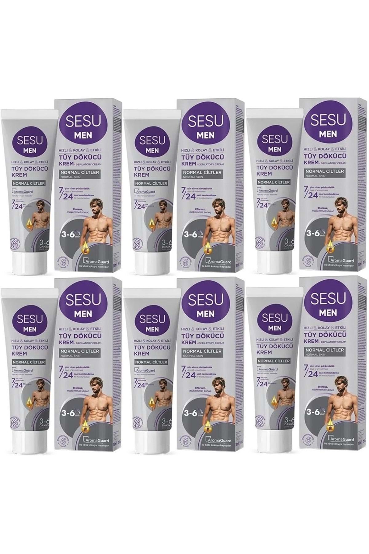 Sesu Tüy Dökücü Krem For Men 100ml (6 LI SET)