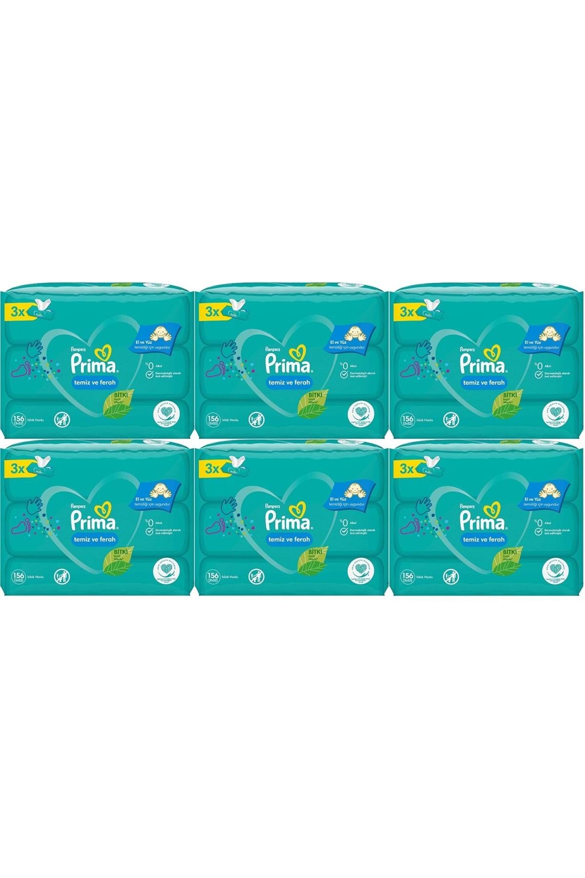 Prima-Clean and Fresh Wet Towel Wipes - Set of 18 (6Pk*3) - 936 Sheets 1
