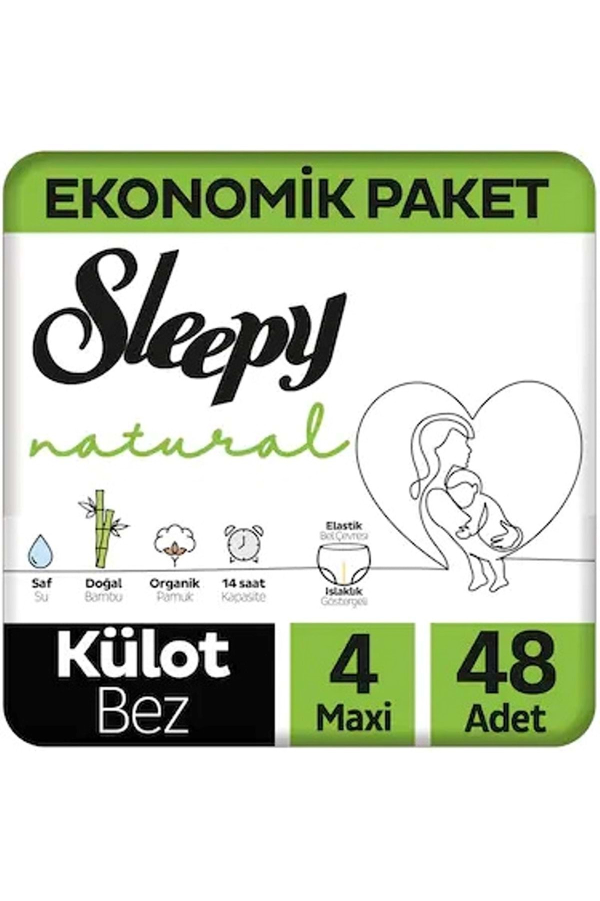 Sleepy Külot Bebek Bezi Natural Beden:4 (7-14KG) Maxi 192 Adet Avantaj Fırsat Pk fotoğrafı 2 (önizleme)