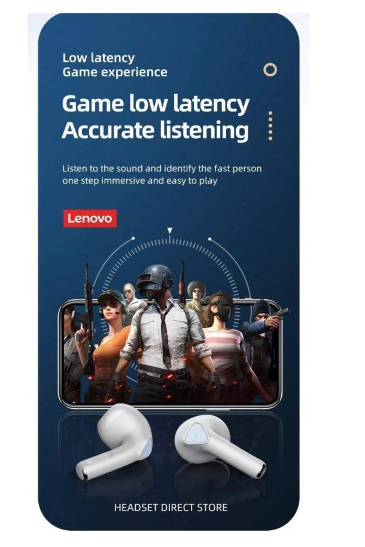 LENOVO-سماعات أذن رياضية لاسلكية مقاومة للماء، خاصية إلغاء الضوضاء، التحكم باللمس، بطارية 300 مللي أمبير، شحن سريع 3