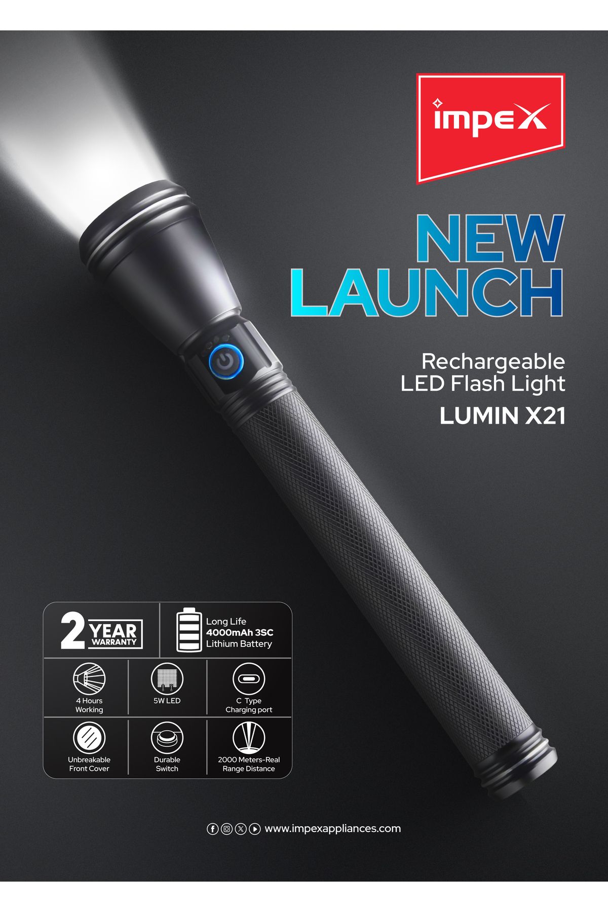 İMPEX-Impex LED Flash Light (Lumin X21) 3