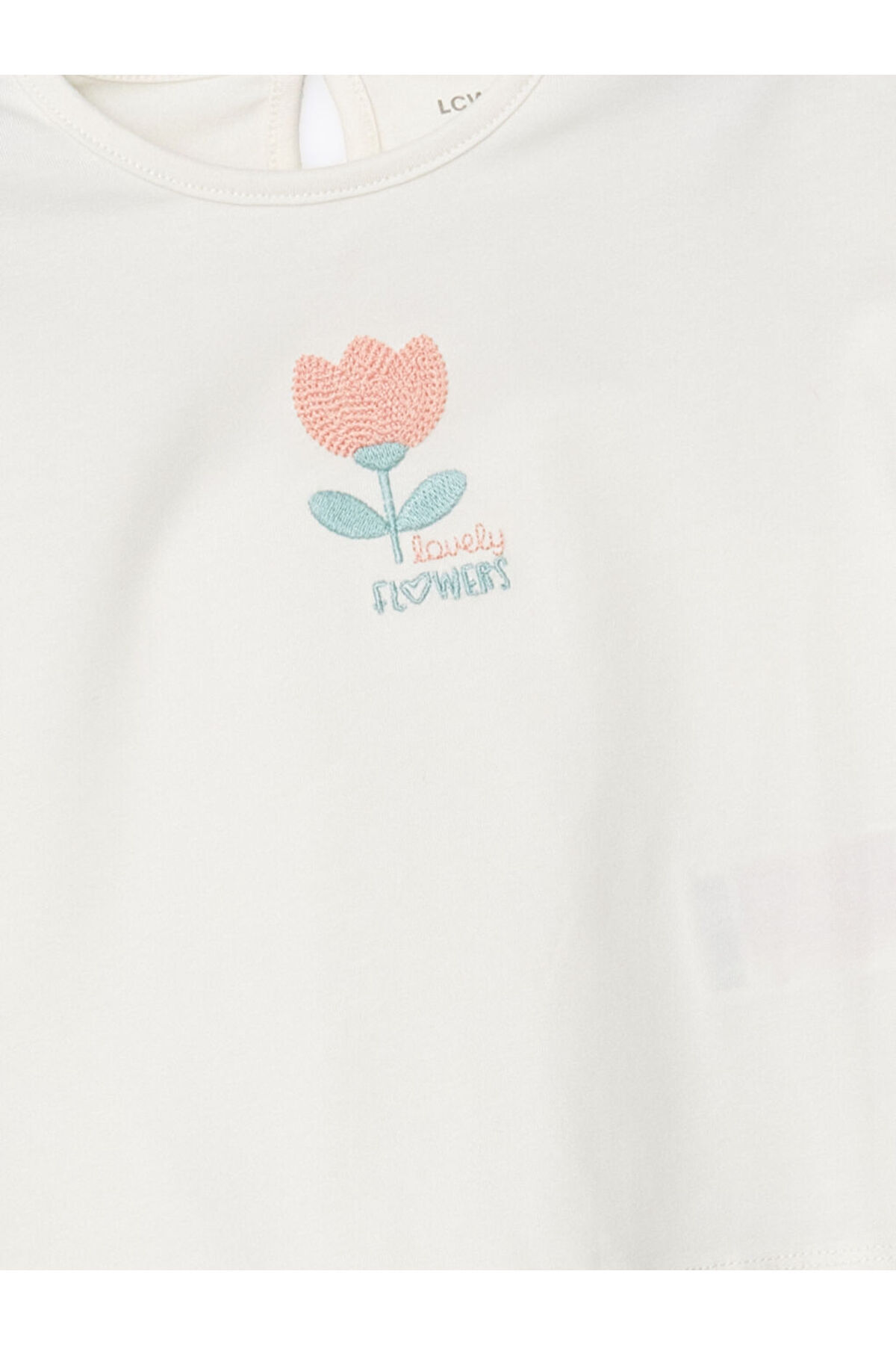LC Waikiki-Ecru Organic Fabric Floral Baby Girl T-Shirt and Leggings Set of 2 3