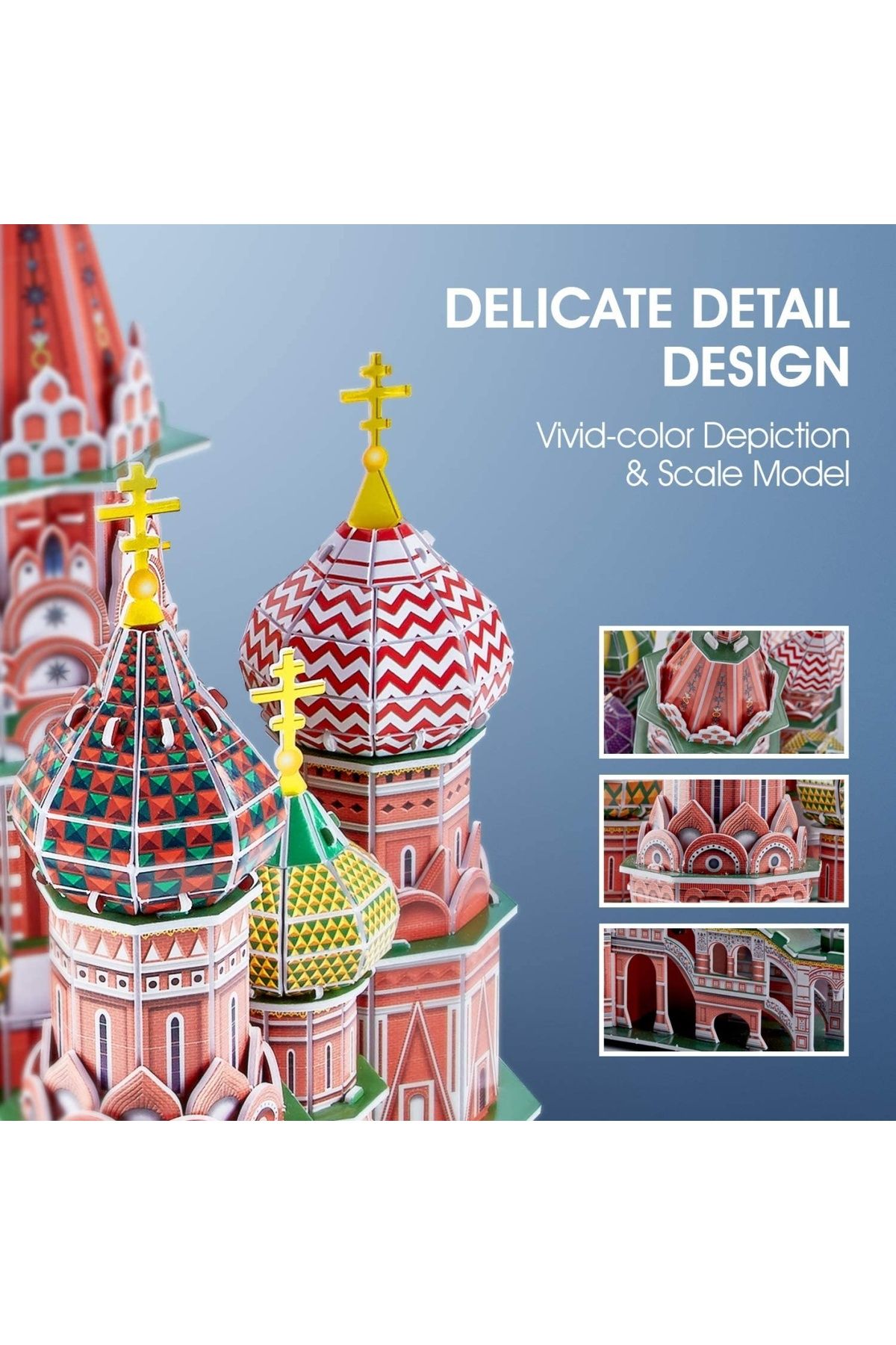 Cubic Fun-- Puzzle 3D Led Catedrala St. Basil 224 Piese 4