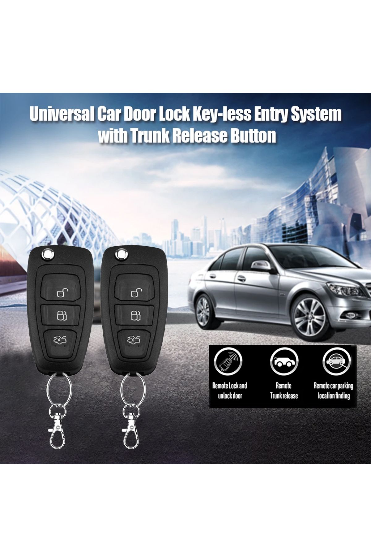 3XR-Car Keyless Entry – Lock/Unlock, Trunk Release, Window Closer, Universal, Light Flash, Car Search 5