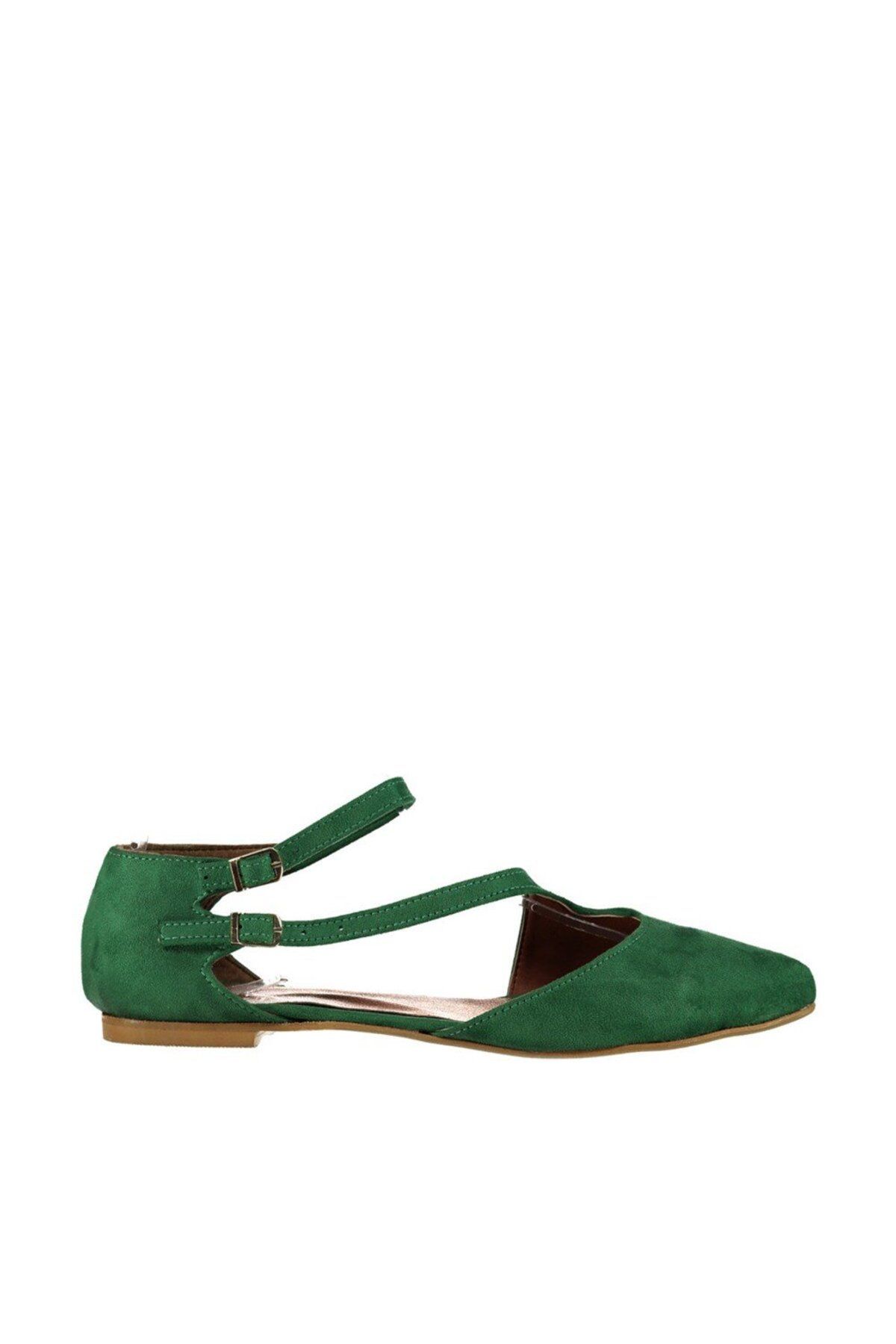Fox Shoes-Zielone baleriny damskie D726016902 4