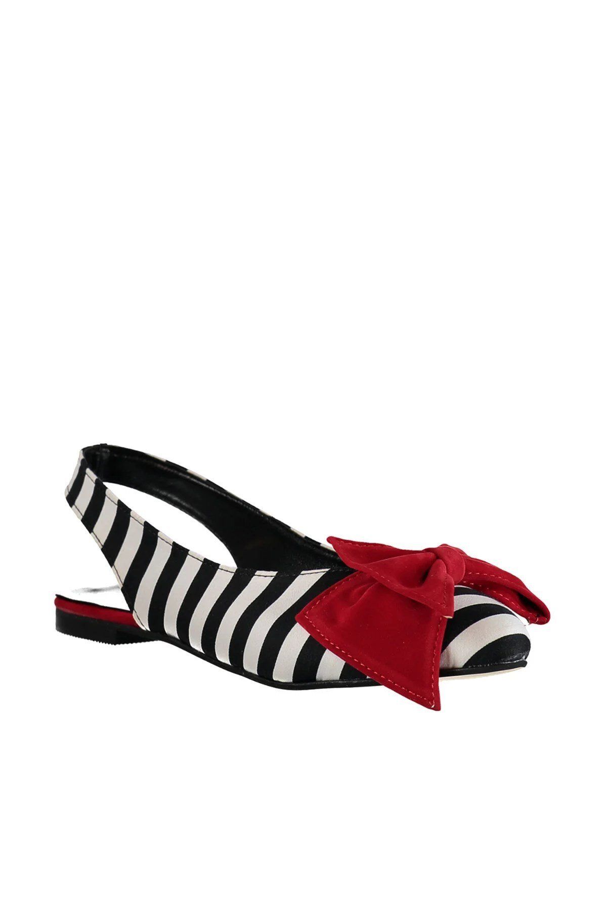 Fox Shoes-Fekete/fehér/piros női balerina D 726774404 3
